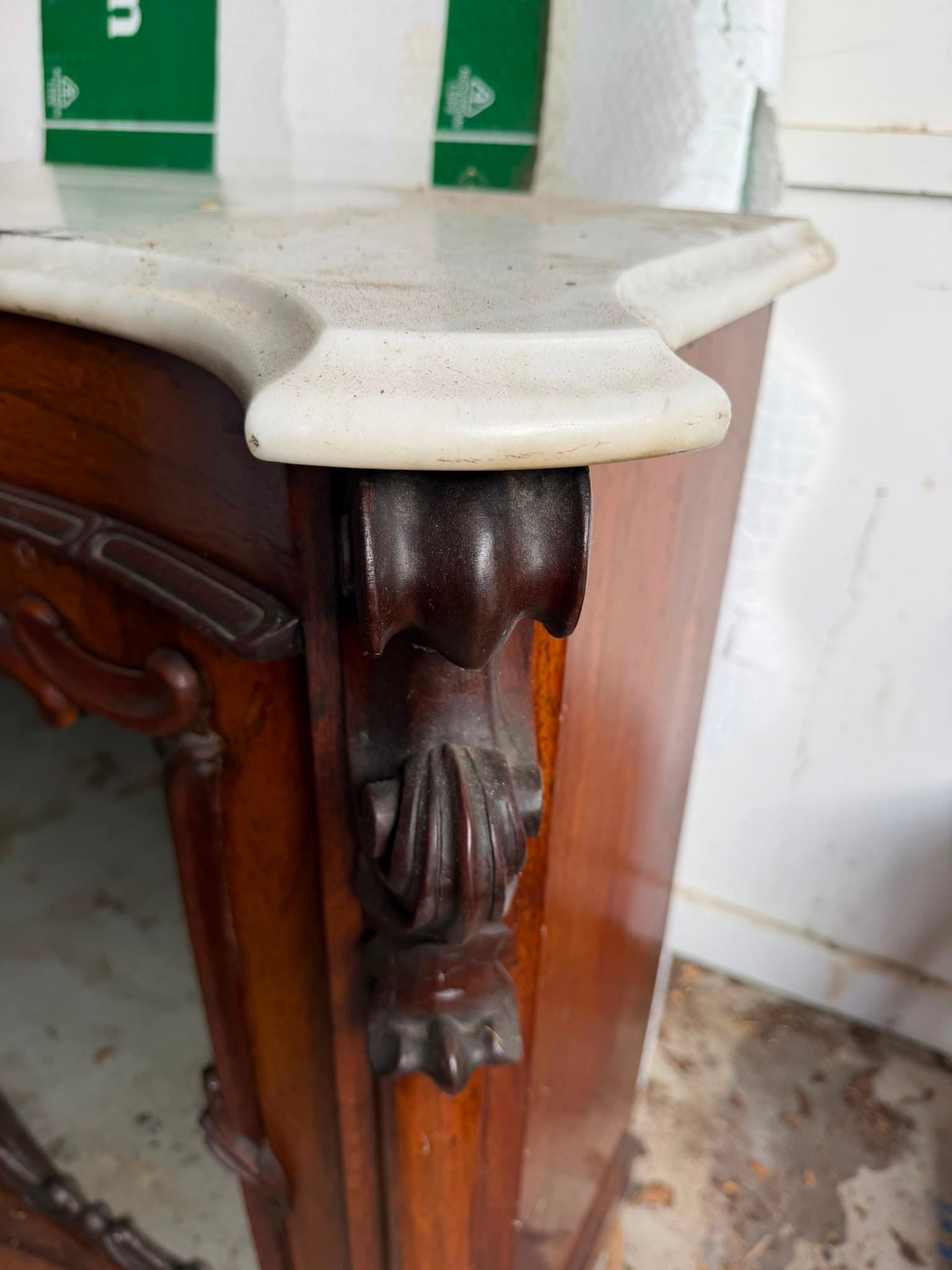 Victorian Era Mahogany Sideboard with Marble Top — photo 7 of 8