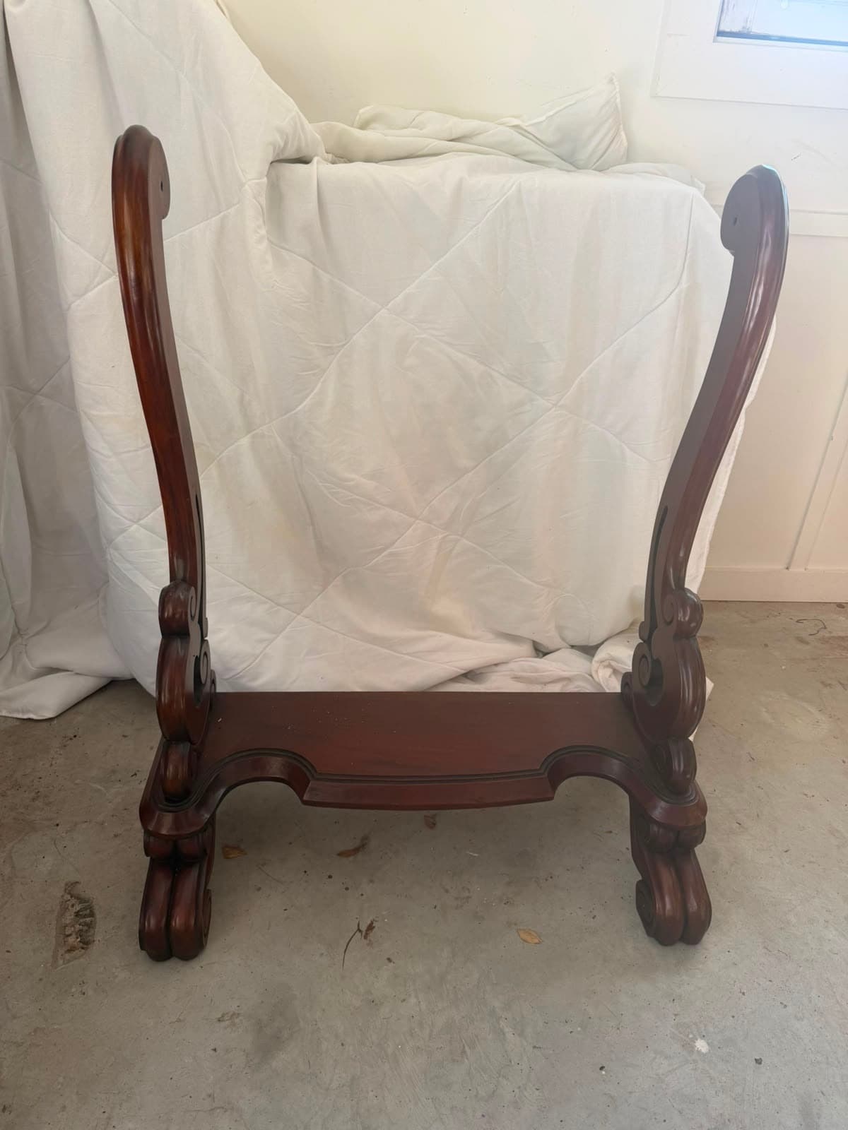Victorian Style Mahogany Fire Screen Frame Ornate Timber Stand — photo 2 of 2