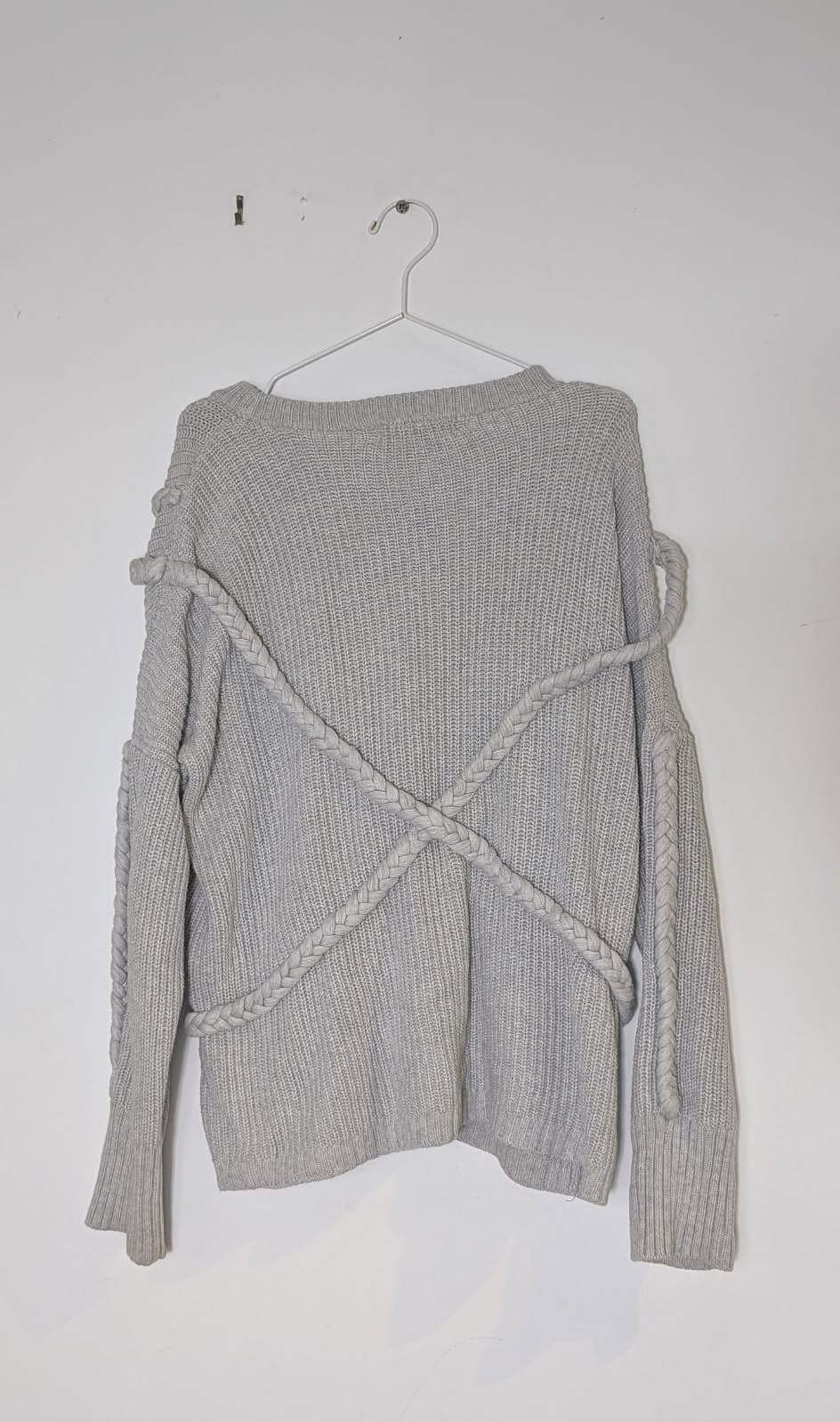 Viktoria + Woods Grey Cotton Knit Sweater - Braided Detail Size 2 — photo 3 of 5
