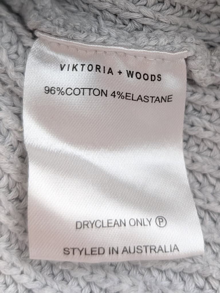 Viktoria + Woods Grey Cotton Knit Sweater - Braided Detail Size 2 — photo 4 of 5