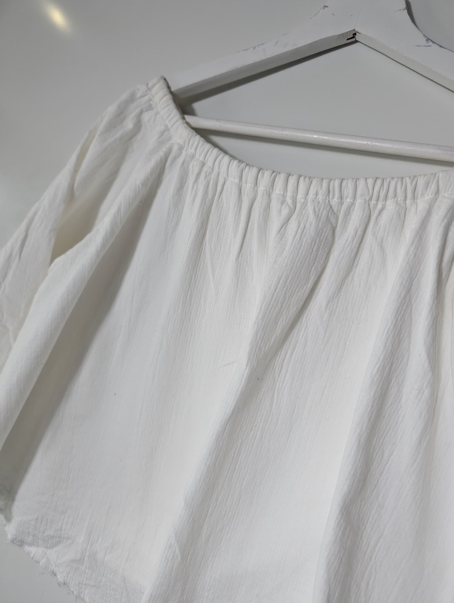 Viktoria & Woods Off-The-Shoulder Gauze Crop Top White Size 0 — photo 4 of 8