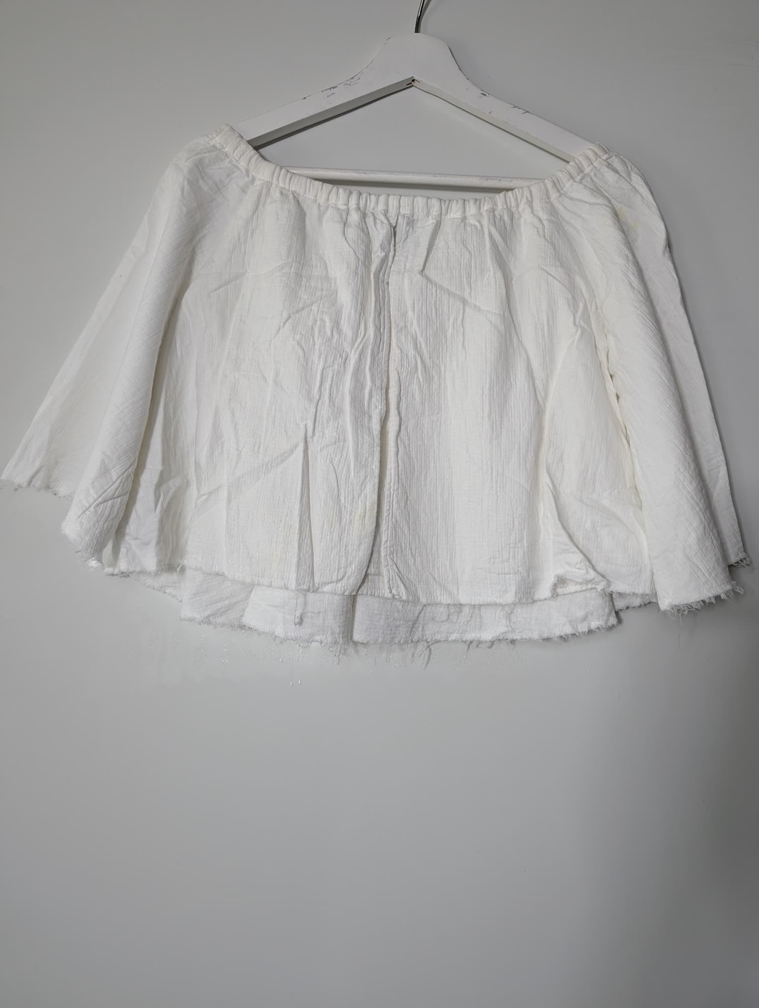 Viktoria & Woods Off-The-Shoulder Gauze Crop Top White Size 0 — photo 5 of 8
