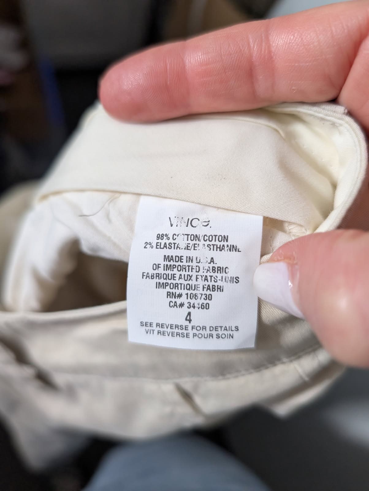 Vince Beige Chino Pants - Size 4 — photo 3 of 7