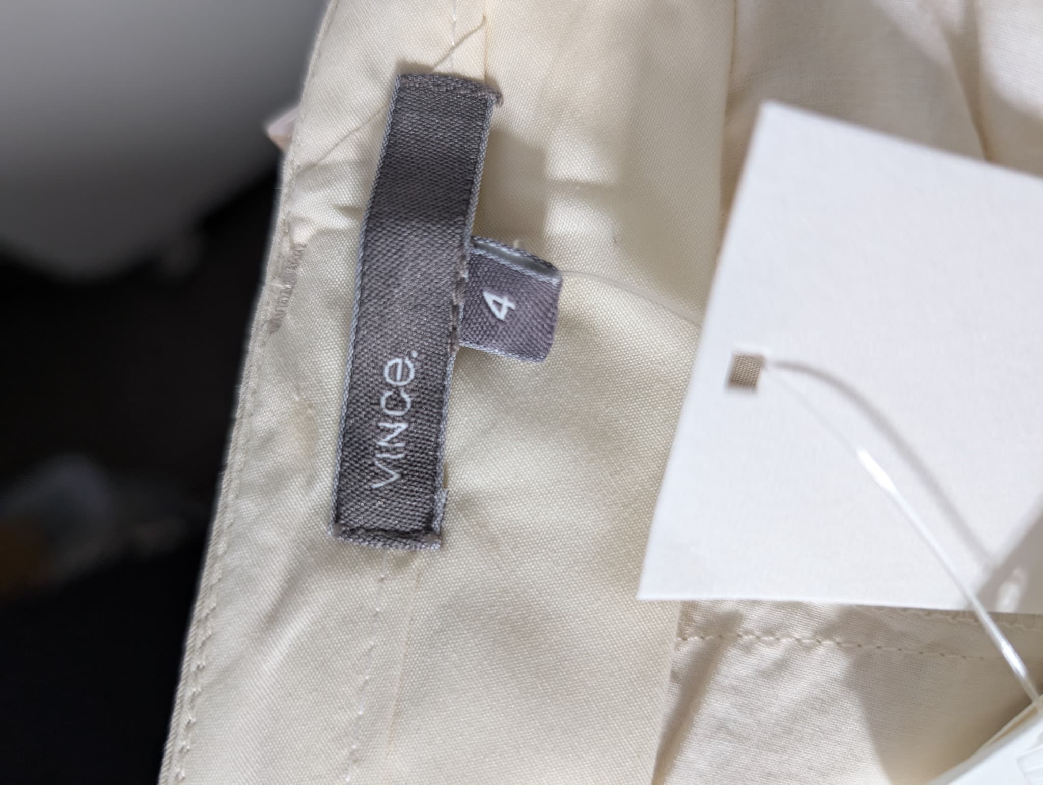 Vince Cotton Blend Chino Trousers Beige Size 4 — photo 4 of 7