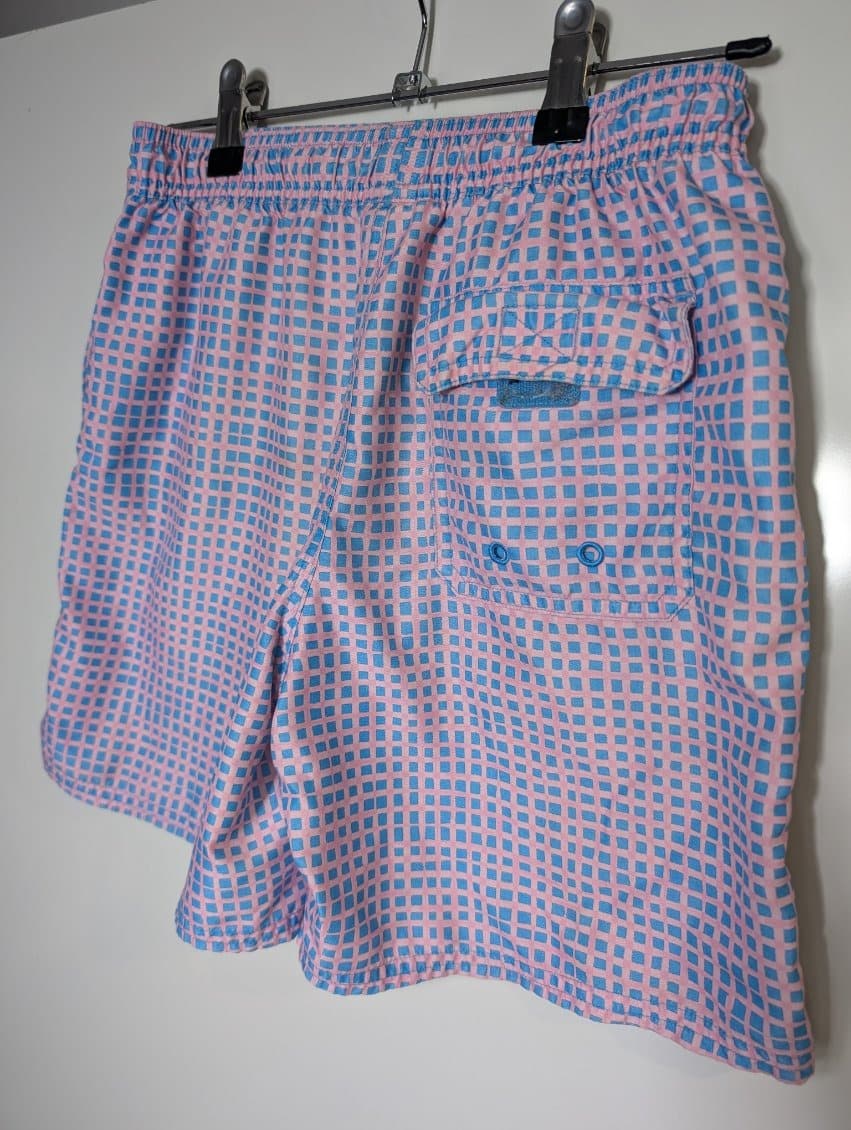 Vineyard Vines Men's Chappy Swim Trunks - Pink and Blue Grid Print — photo 3 of 8