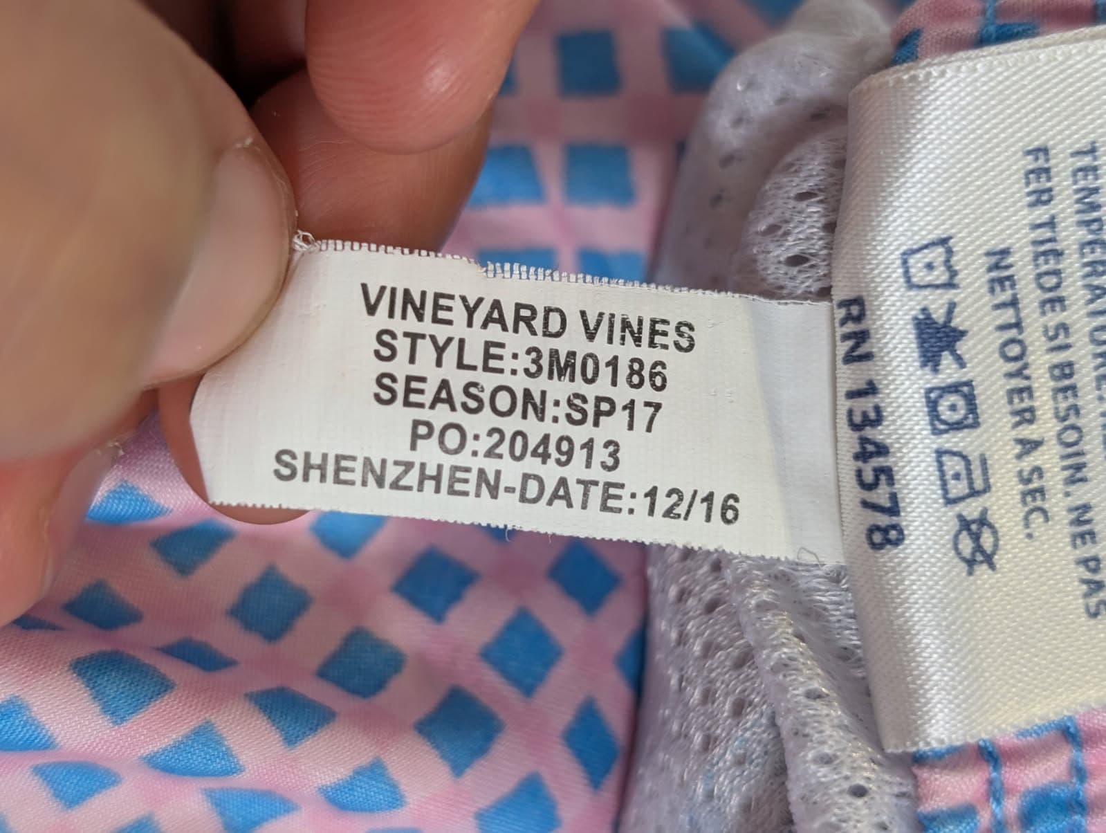 Vineyard Vines Men's Chappy Swim Trunks - Pink and Blue Grid Print — photo 8 of 8
