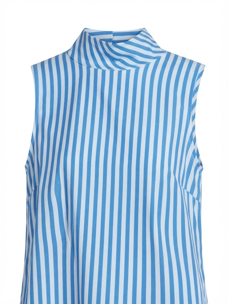 Vineyard Vines Sleeveless Mock Neck Striped Top Blue and White — photo 3 of 3