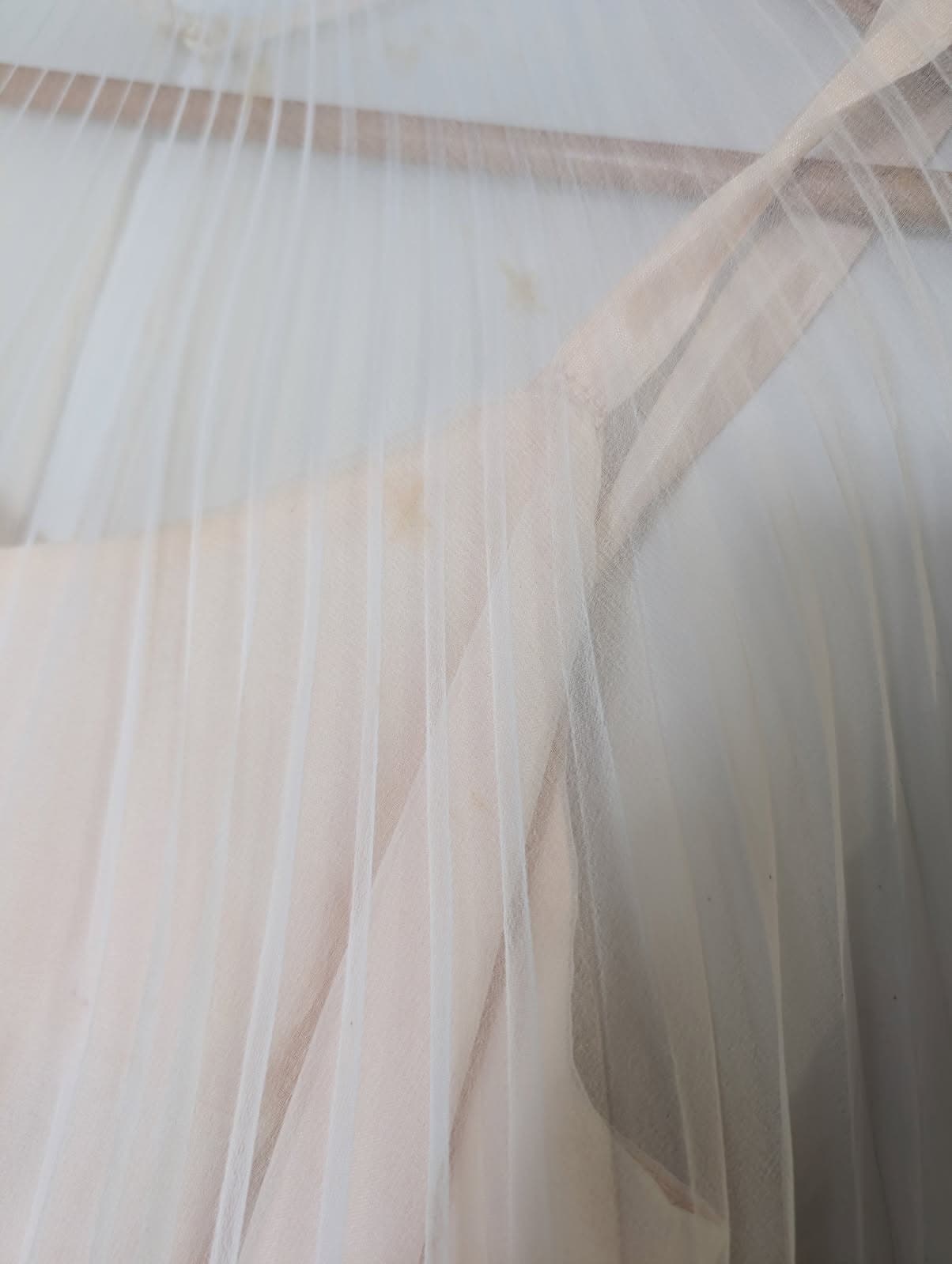 Vintage 1970s Merco Davron Pale Pink Pleated Chiffon Flutter Sleeve Maxi Dress — photo 3 of 8