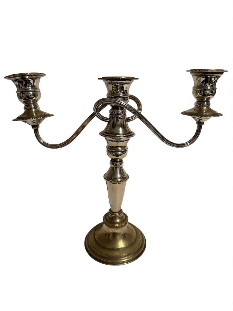 Vintage 3-Light Candelabra Silver Plated on Copper — photo 1 of 8