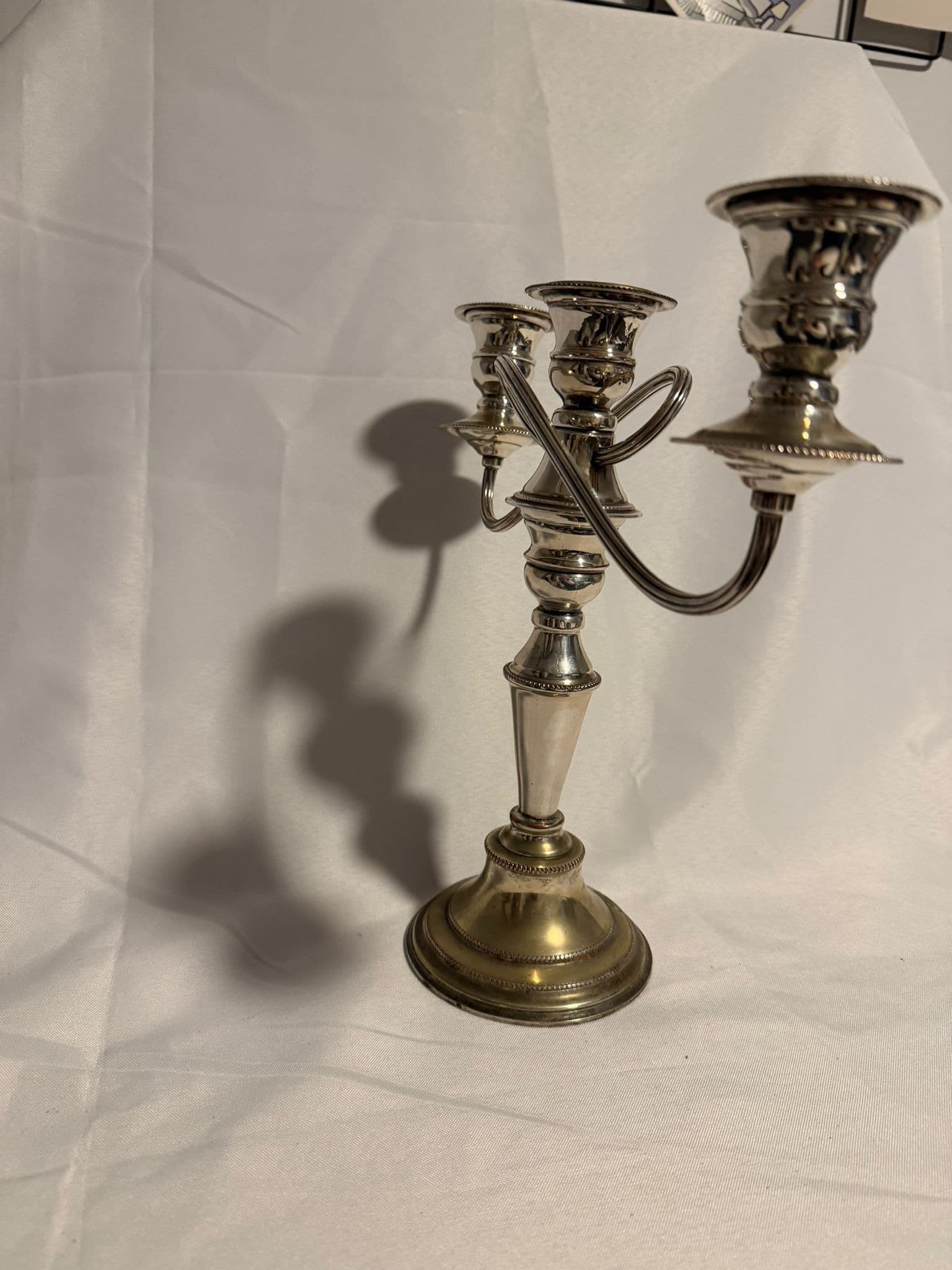 Vintage 3-Light Candelabra Silver Plated on Copper — photo 2 of 8