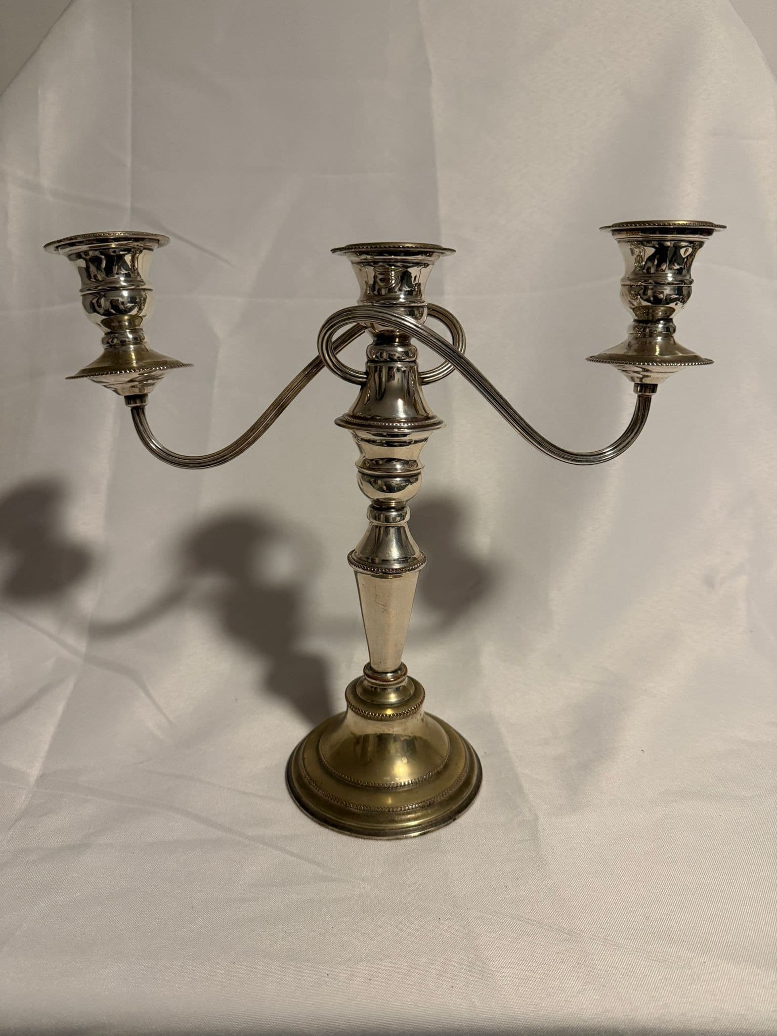 Vintage 3-Light Candelabra Silver Plated on Copper — photo 5 of 8