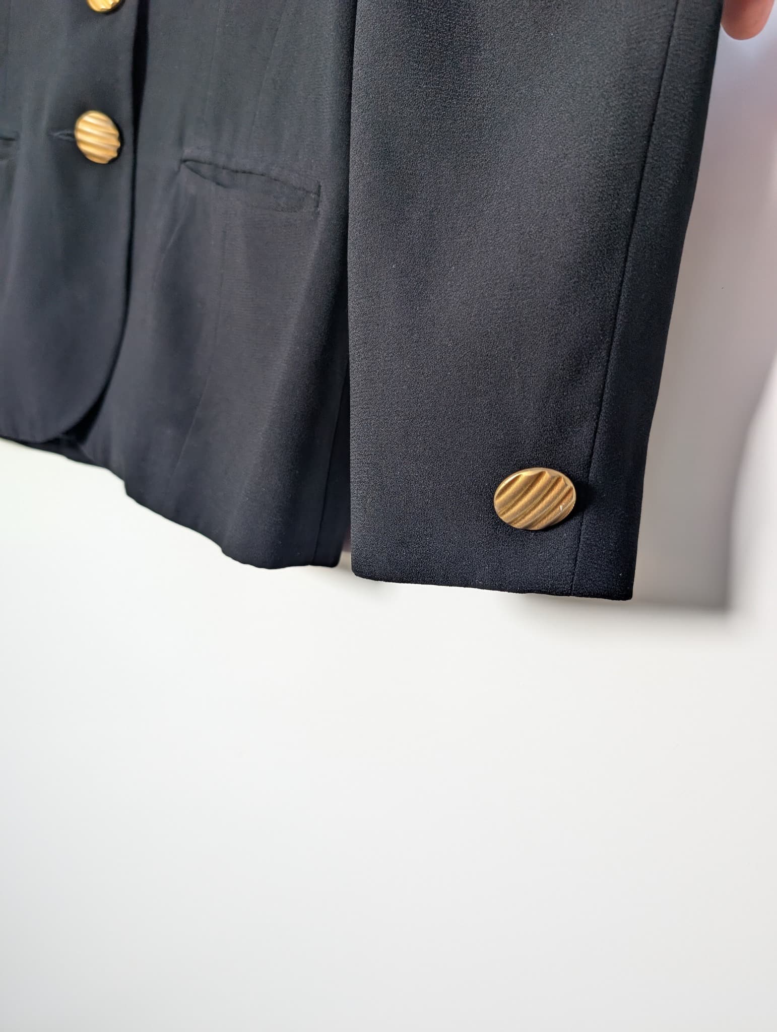Vintage 80s/90s Colorblock Blazer Red and Black Gold Buttons — photo 3 of 5