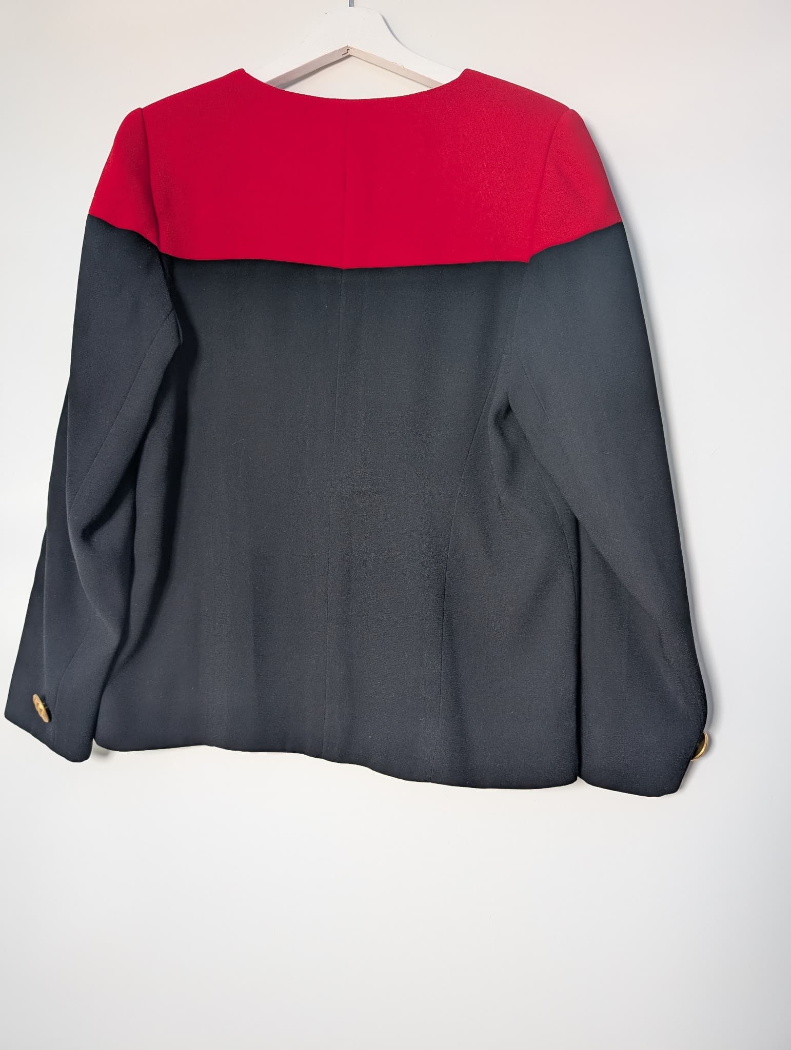 Vintage 80s/90s Colorblock Blazer Red and Black Gold Buttons — photo 5 of 5