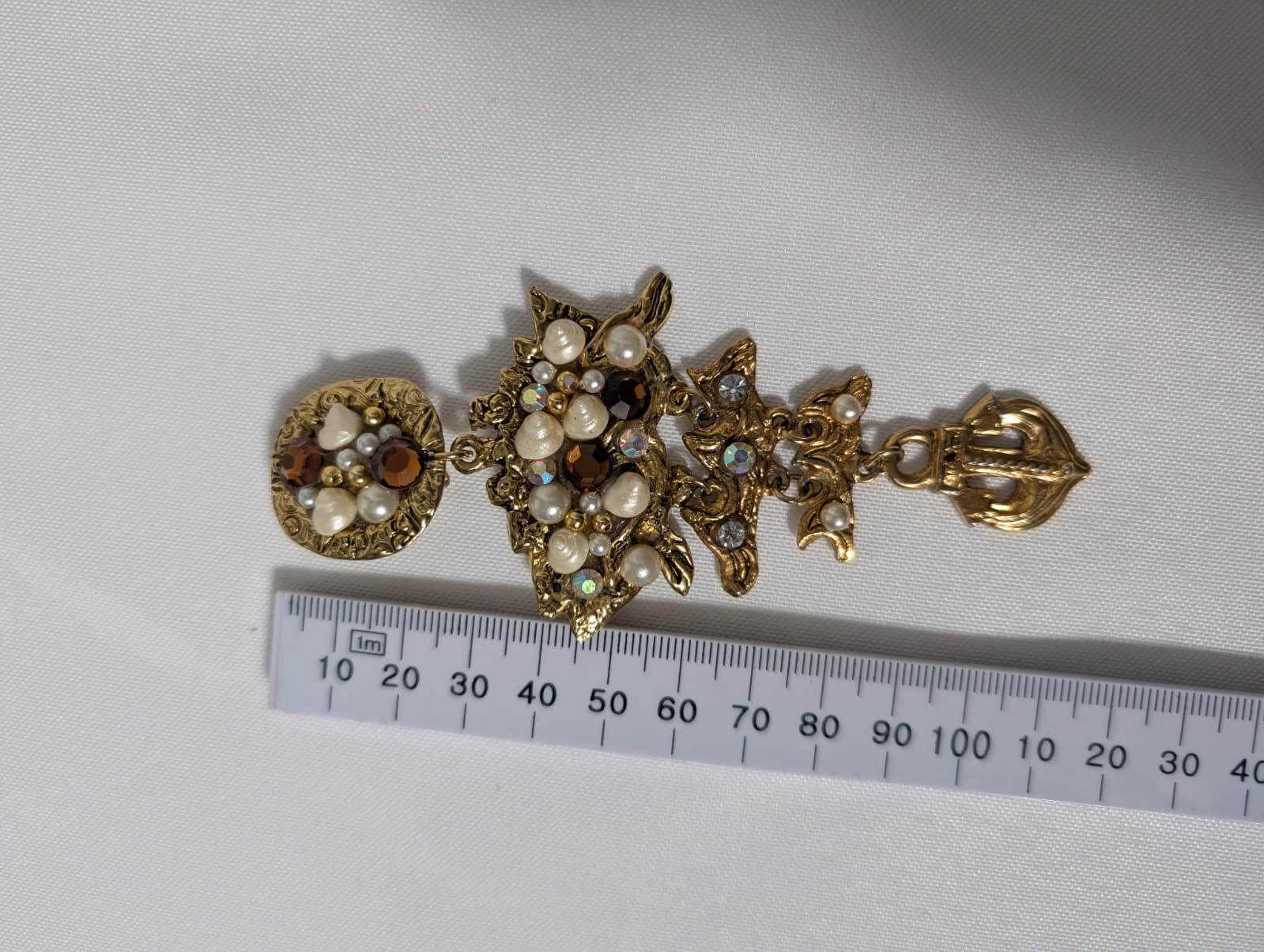 Vintage Anchor Statement Earrings Gold Tone clip on — photo 5 of 5