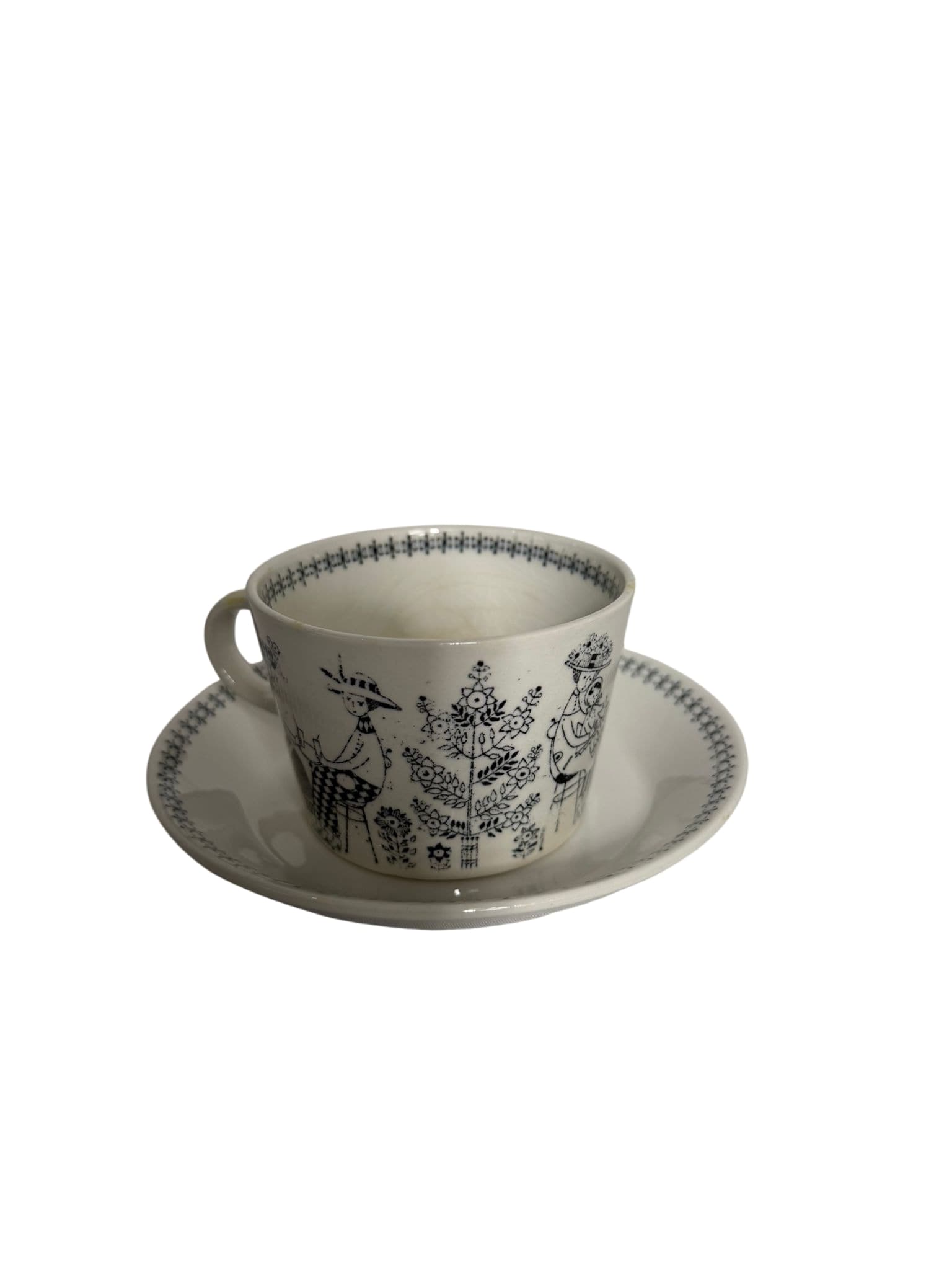 Vintage Arabia Finland Emilia Tea Cup & Saucer Set - 8 Piece Collection — photo 1 of 9