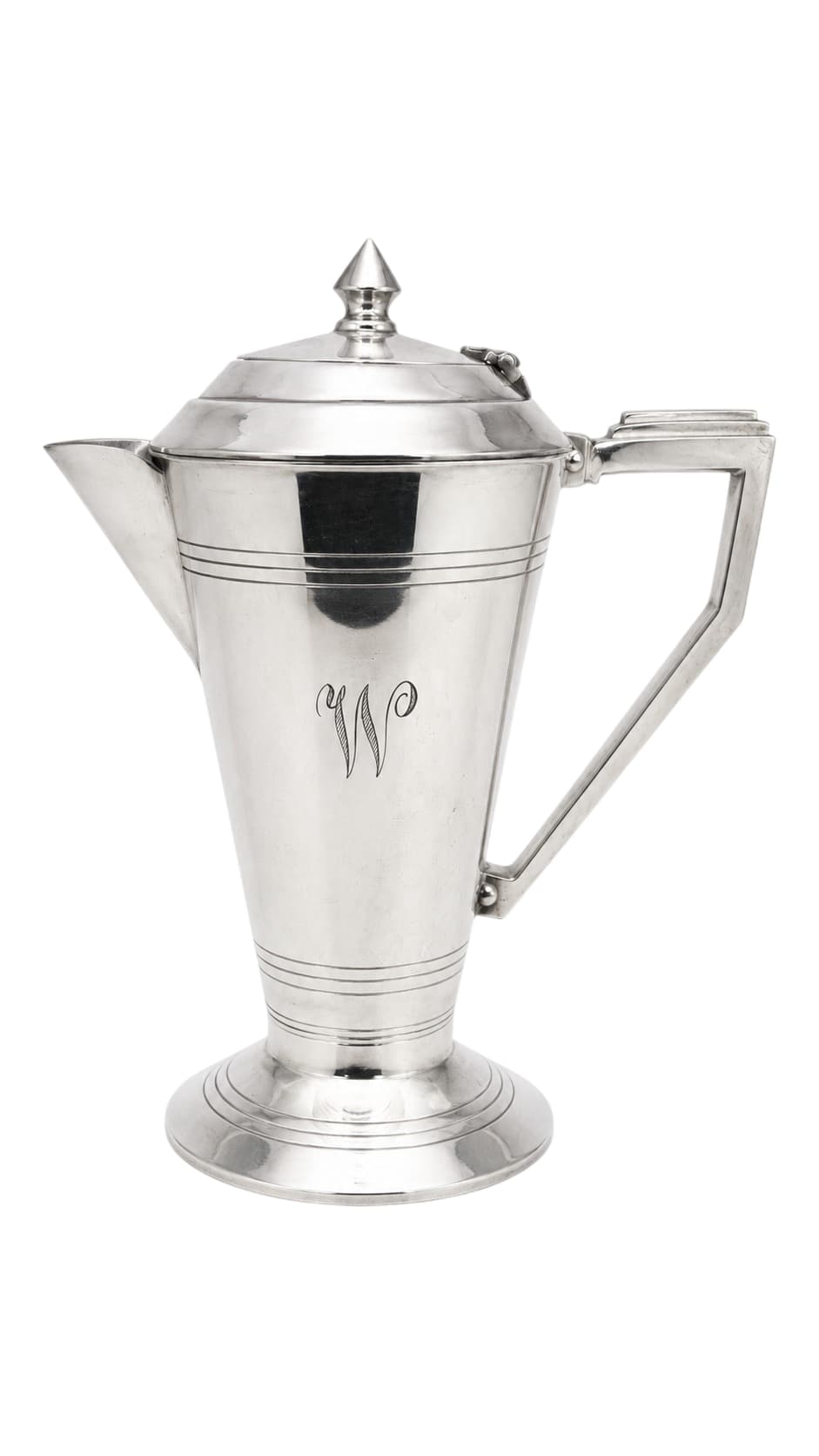 Vintage Art Deco Silver Plated Coffee Pot - Elegant Monogrammed Design — photo 1 of 8