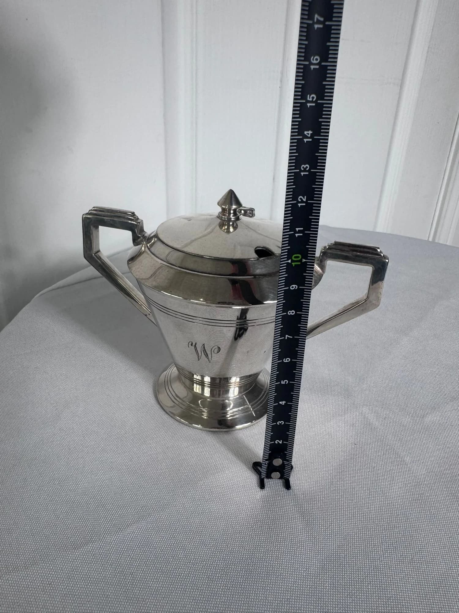 Vintage Art Deco Silver Plated Sugar Bowl With Lid — photo 7 of 7