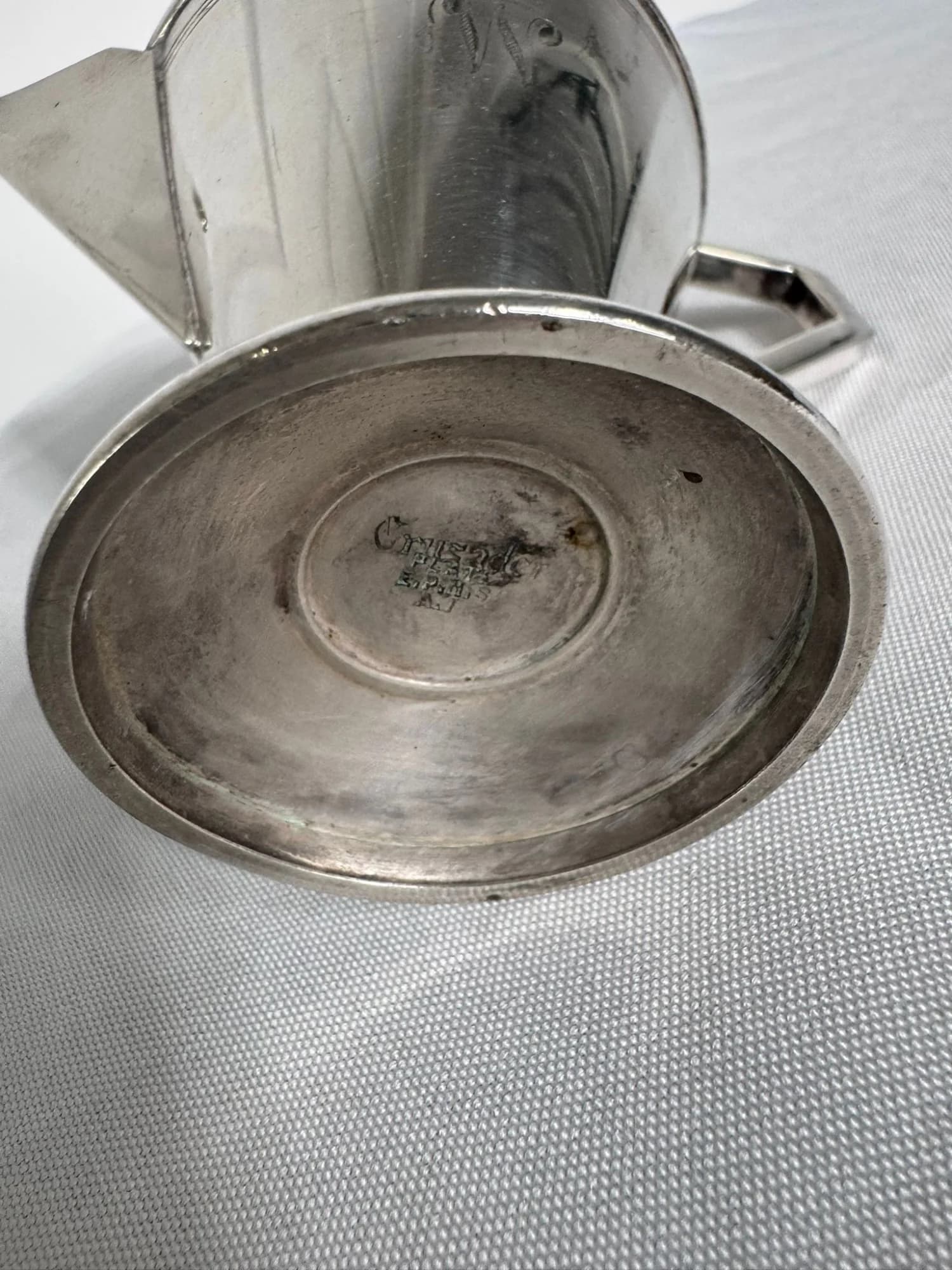 Vintage Art Deco Sterling Silver Coffee Pot - Elegant Geometric Design — photo 9 of 9