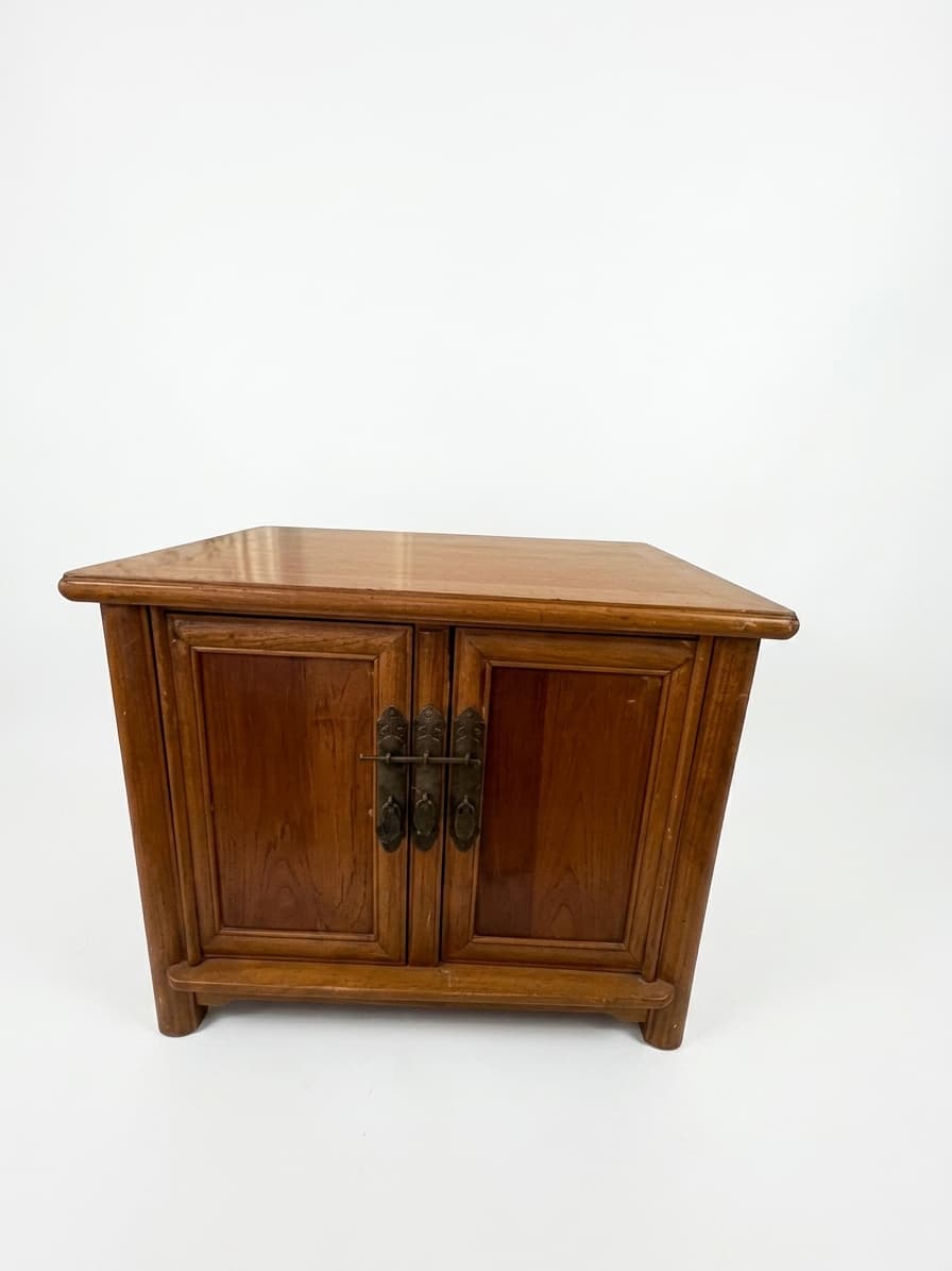 Vintage Asian-Style Wooden Cabinet with Brass Hardware Brown — photo 1 of 6