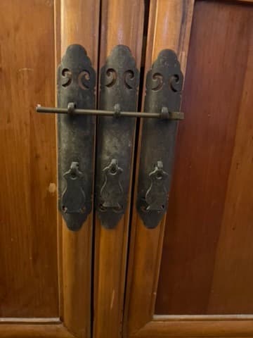 Vintage Asian-Style Wooden Cabinet with Brass Hardware Brown — photo 6 of 6