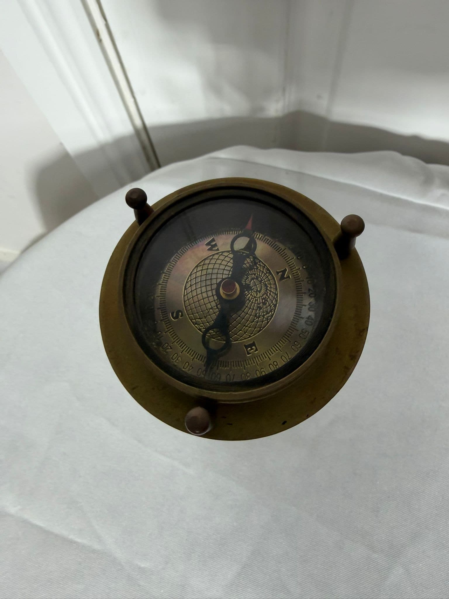 Vintage Brass and Glass Hourglass with Pink Sand - Nautical Decor — photo 7 of 8