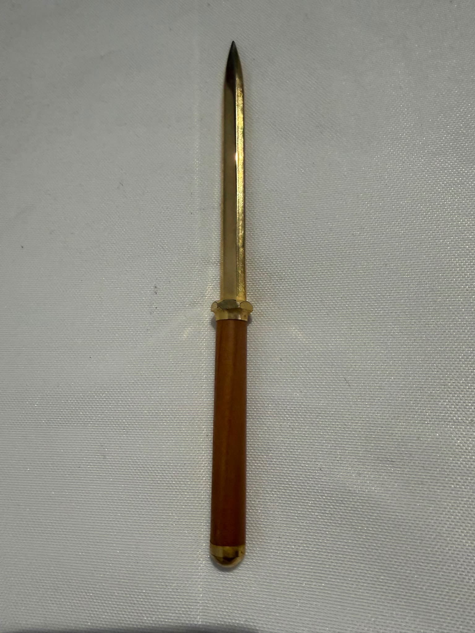 Vintage Brass and Wood Handle Letter Opener Gold and Brown — photo 2 of 4