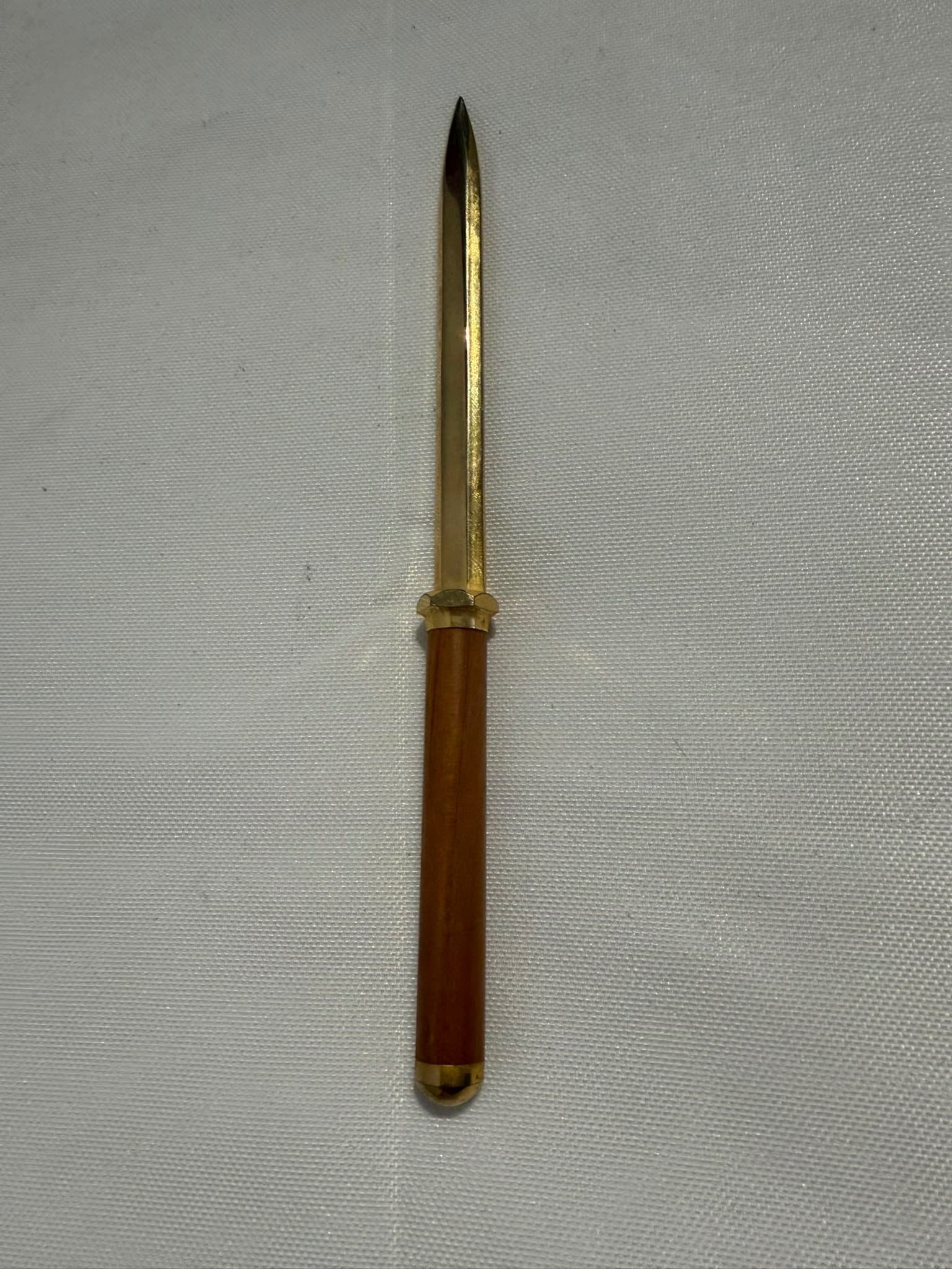 Vintage Brass and Wood Handle Letter Opener Gold and Brown — photo 3 of 4