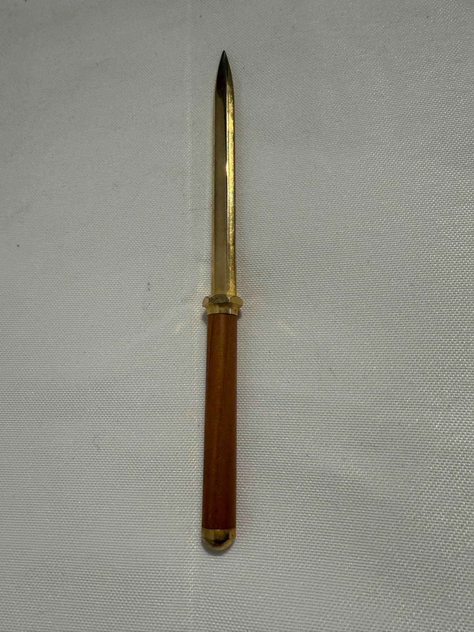 Vintage Brass and Wood Handle Letter Opener Gold and Brown — photo 4 of 4