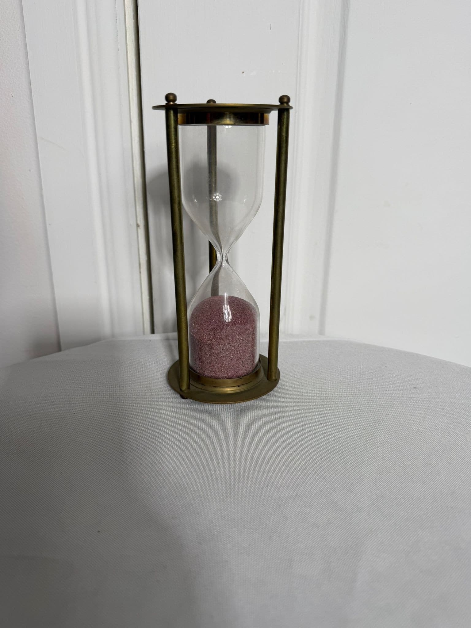 Vintage Brass Hourglass with Pink Sand - Decorative Home Decor — photo 3 of 7