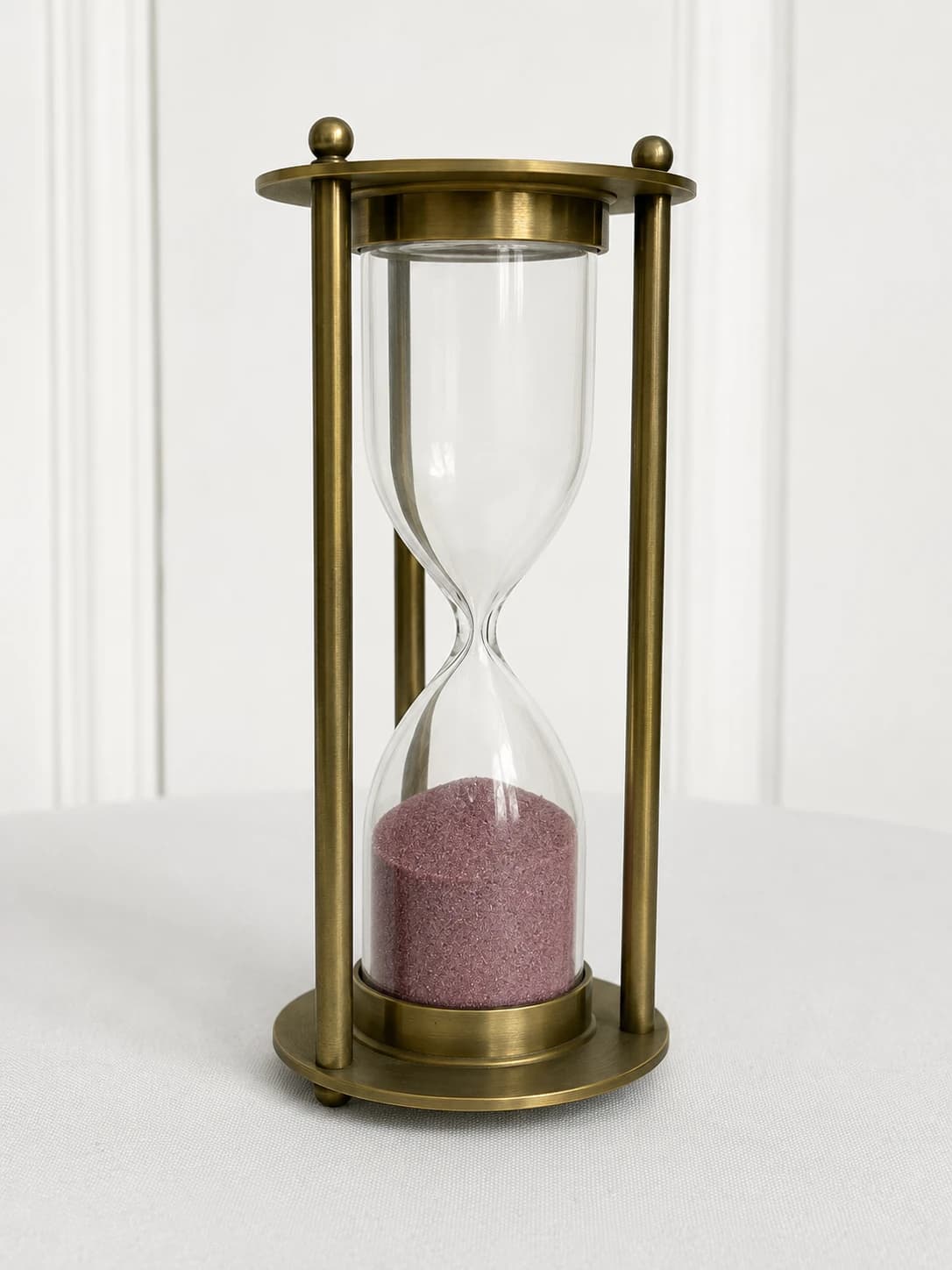 Vintage Brass Hourglass with Pink Sand - Decorative Home Decor — photo 1 of 7