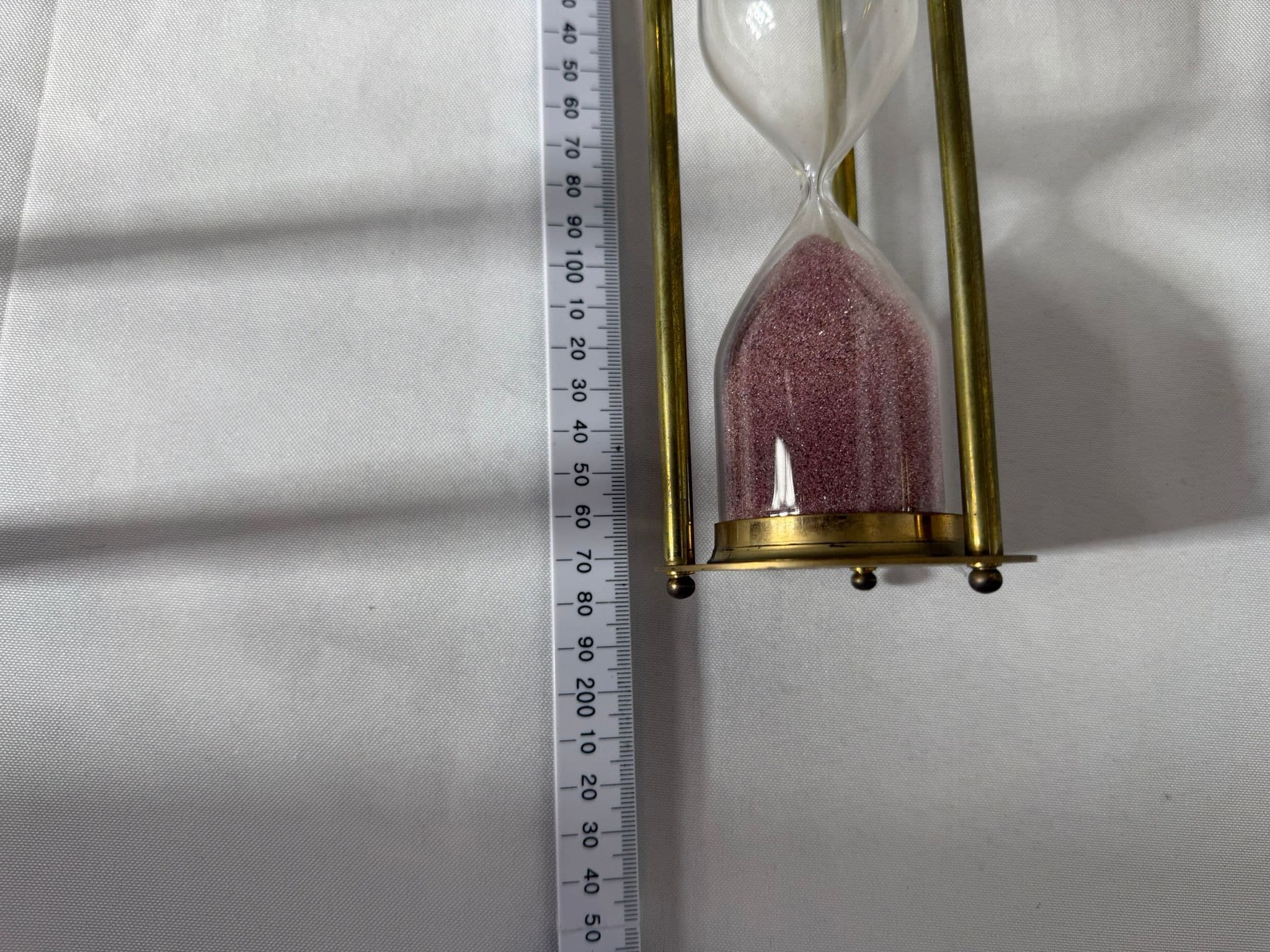 Vintage Brass Hourglass with Pink Sand - Decorative Home Decor — photo 6 of 7