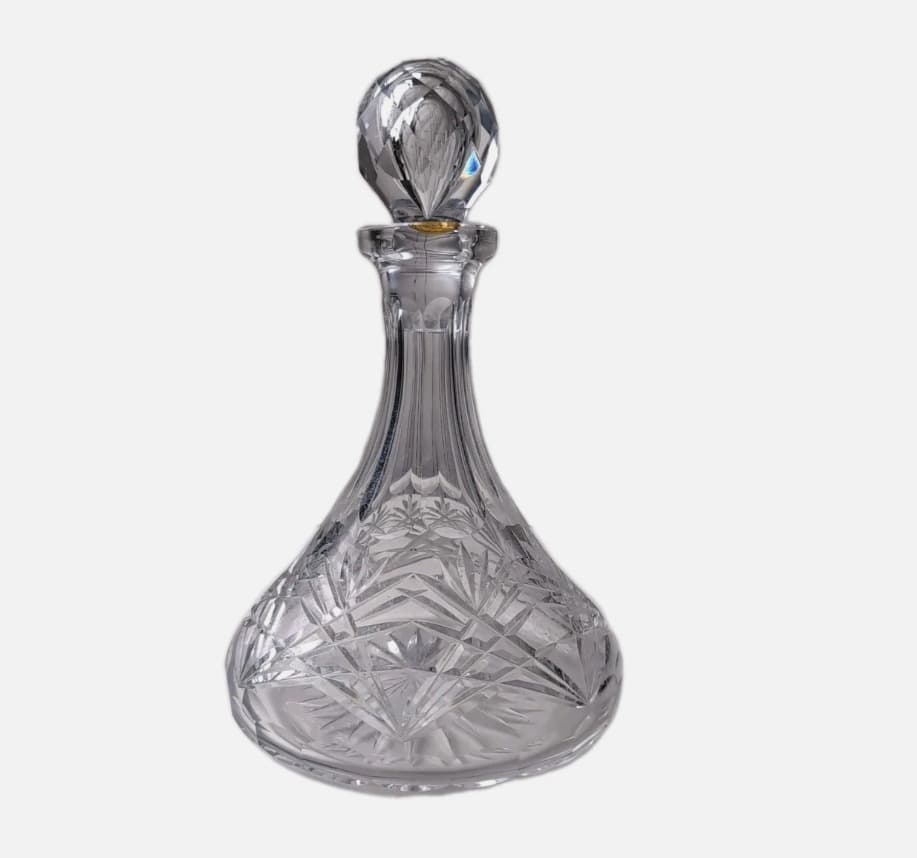 Vintage Cut Crystal Glass Decanter - Hobstar & Pinwheel Pattern — photo 2 of 10