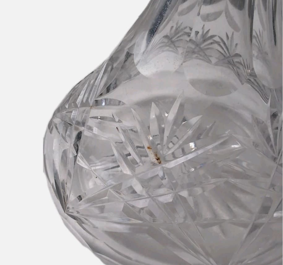 Vintage Cut Crystal Glass Decanter - Hobstar & Pinwheel Pattern — photo 6 of 10
