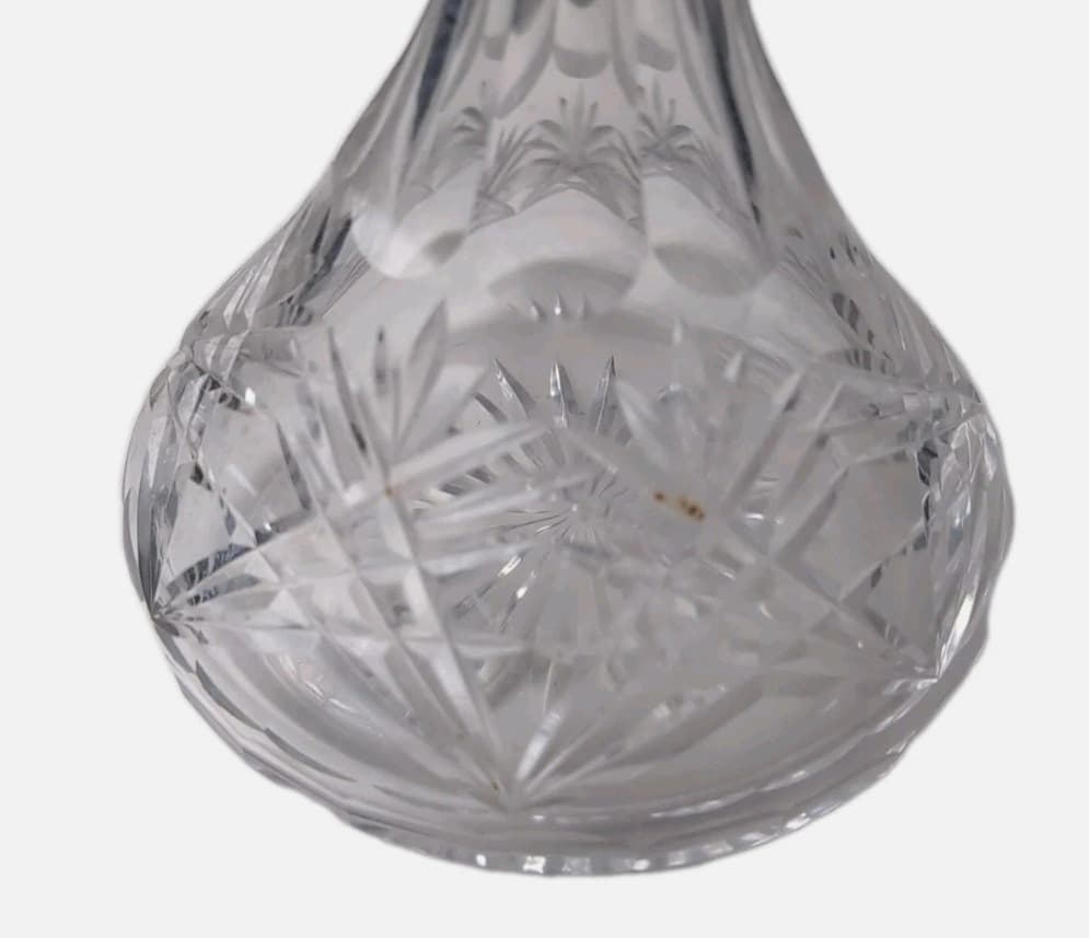 Vintage Cut Crystal Glass Decanter - Hobstar & Pinwheel Pattern — photo 7 of 10