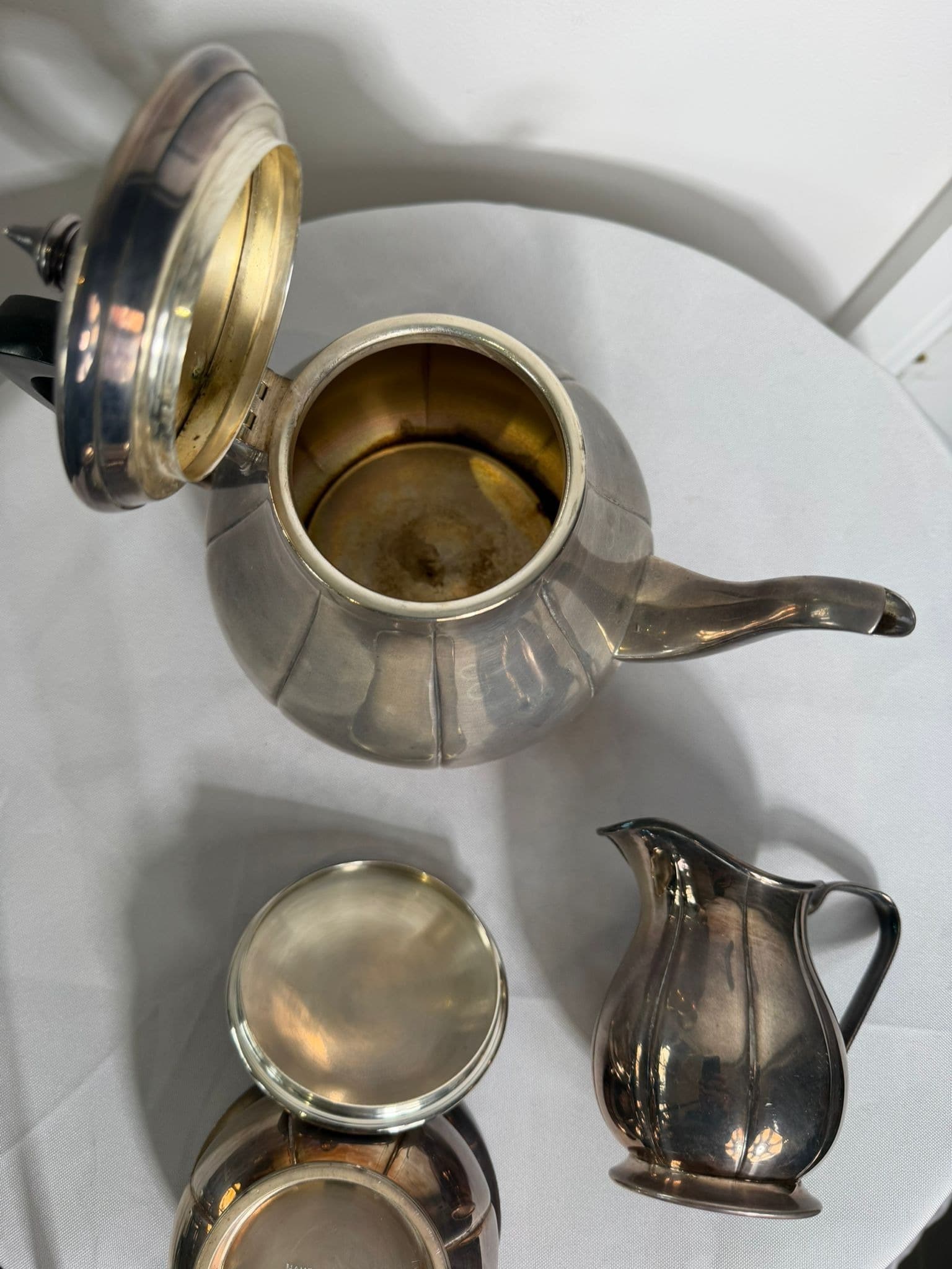 Vintage EPNS Silver Plated Tea Service Set Hand Fluted — photo 2 of 13