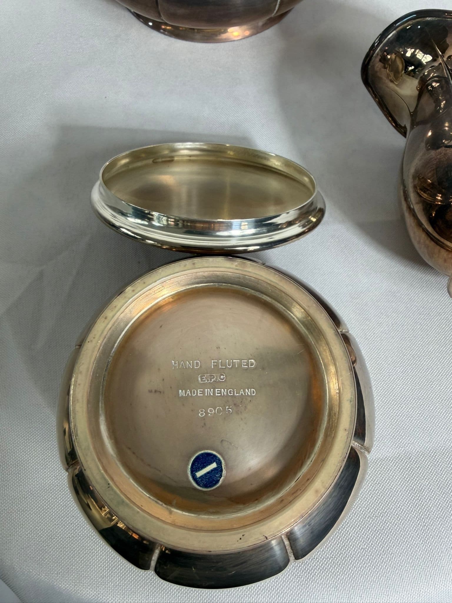 Vintage EPNS Silver Plated Tea Service Set Hand Fluted — photo 4 of 13