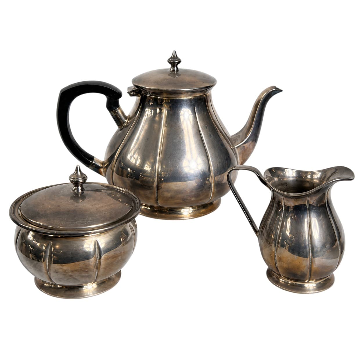 Vintage EPNS Silver Plated Tea Service Set Hand Fluted — photo 10 of 13