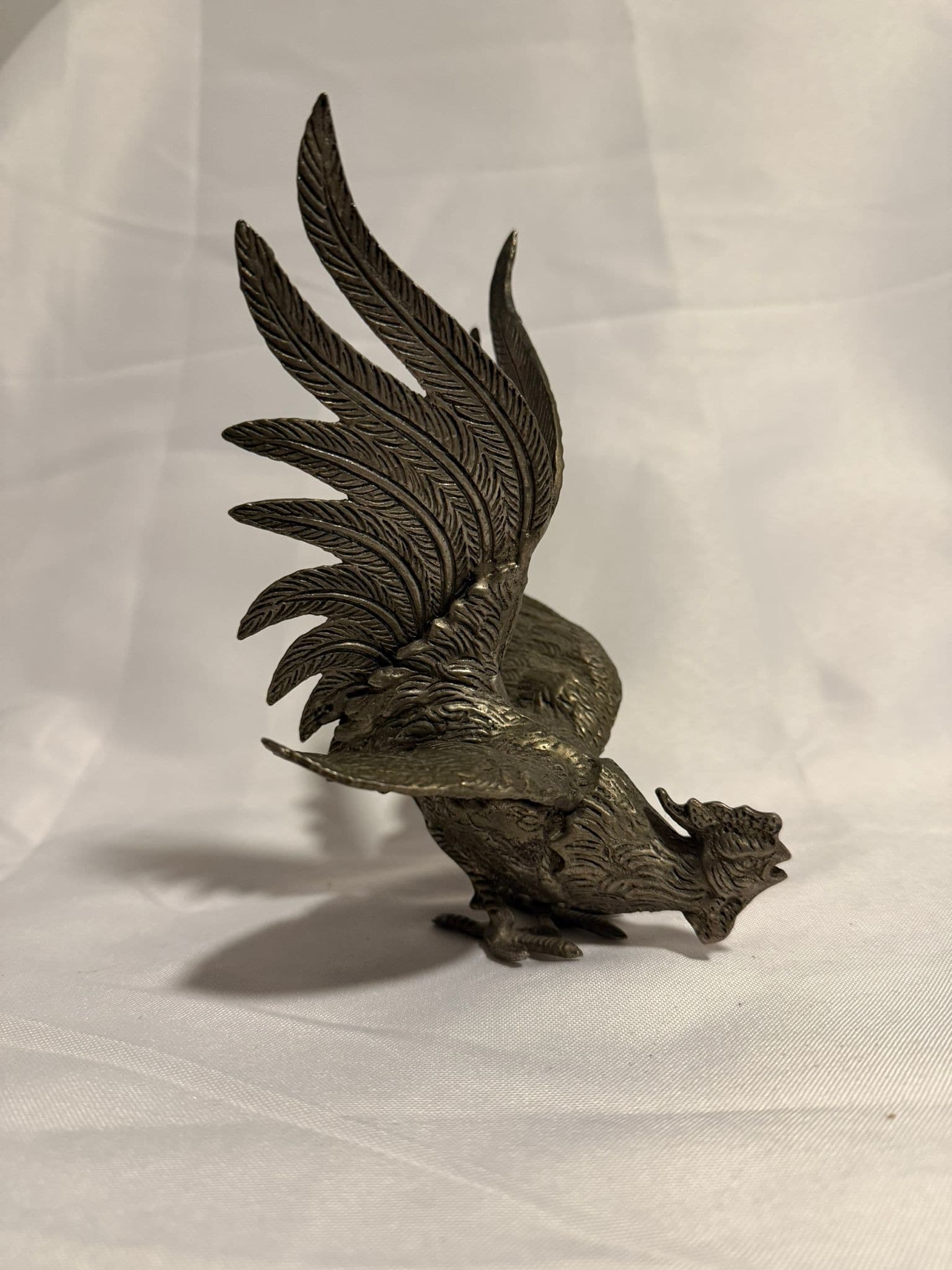 Vintage Fighting Rooster Figurines Silver-Toned Set of 2 — photo 3 of 10