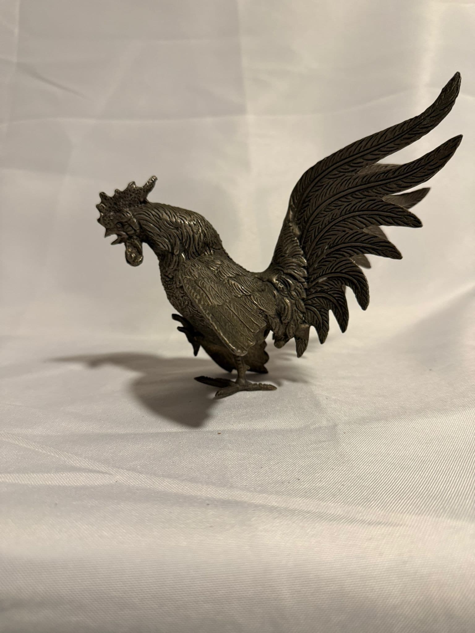 Vintage Fighting Rooster Figurines Silver-Toned Set of 2 — photo 6 of 10