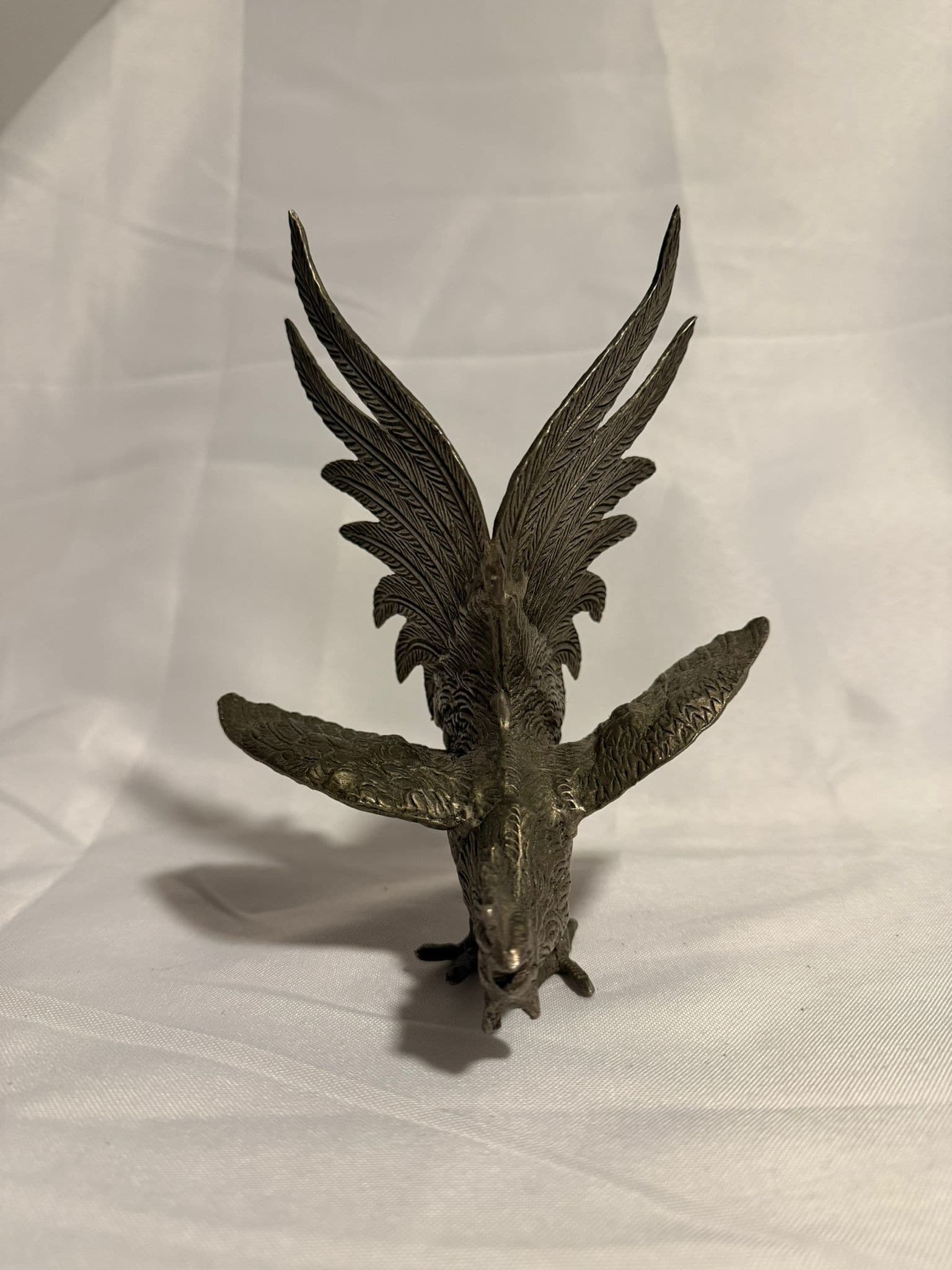 Vintage Fighting Rooster Figurines Silver-Toned Set of 2 — photo 7 of 10
