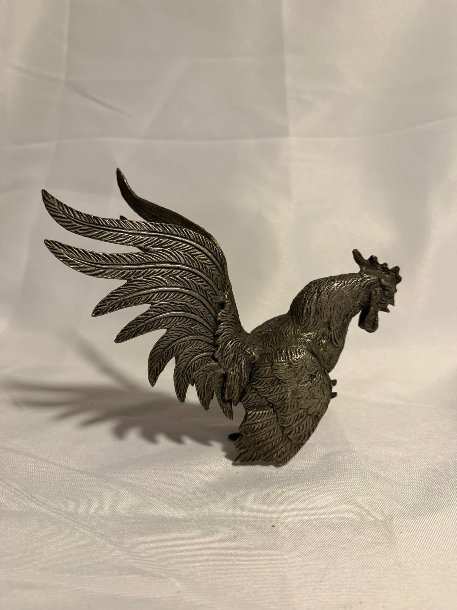 Vintage Fighting Rooster Figurines Silver-Toned Set of 2 — photo 8 of 10