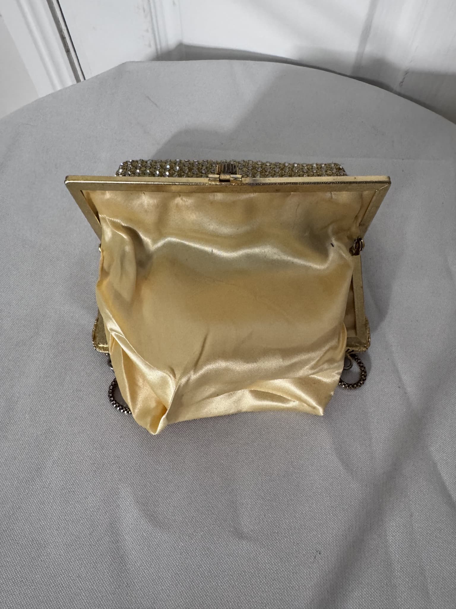 Vintage Gold Tone Rhinestone Mesh Evening Bag — photo 2 of 7