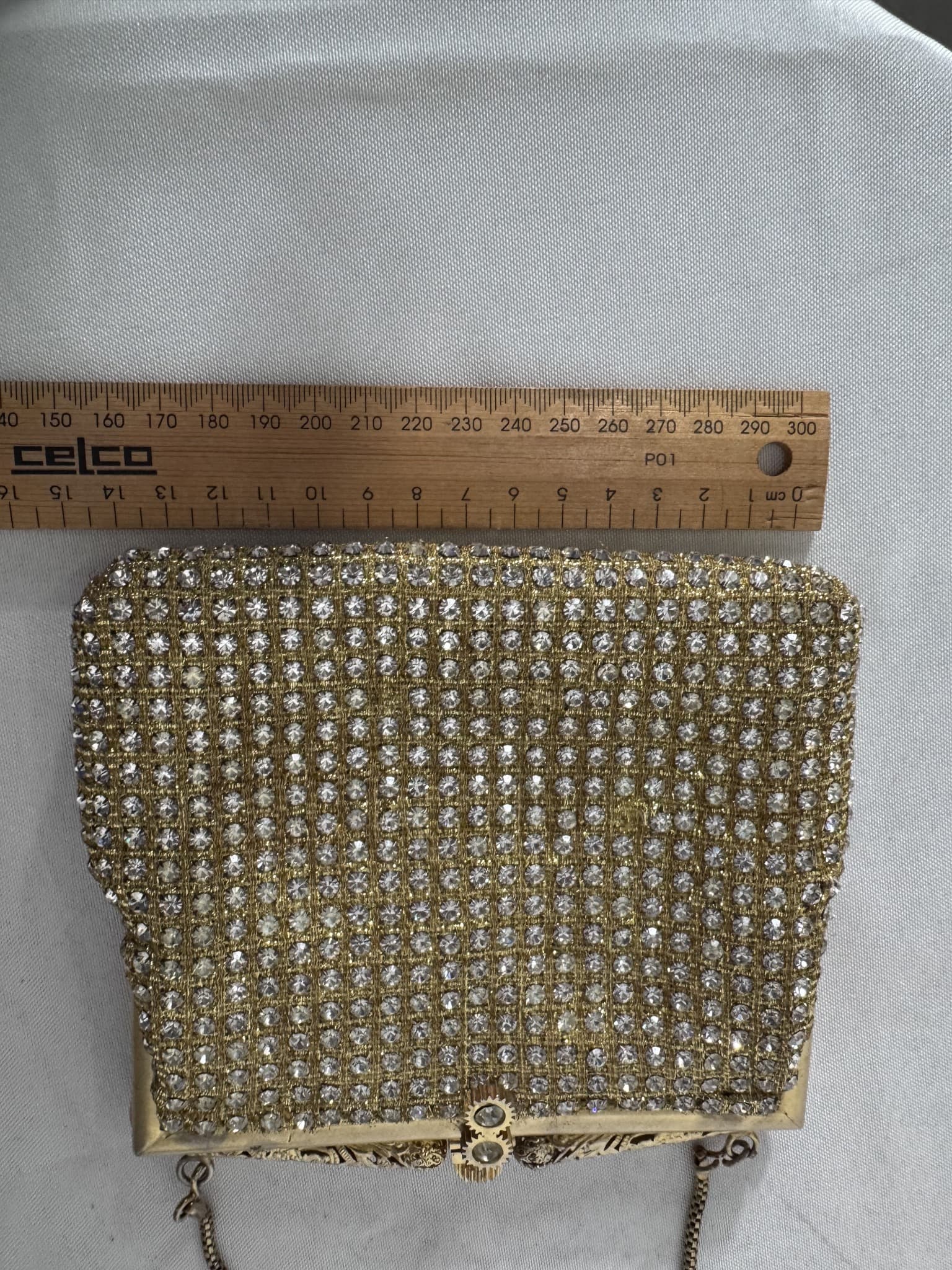 Vintage Gold Tone Rhinestone Mesh Evening Bag — photo 3 of 7