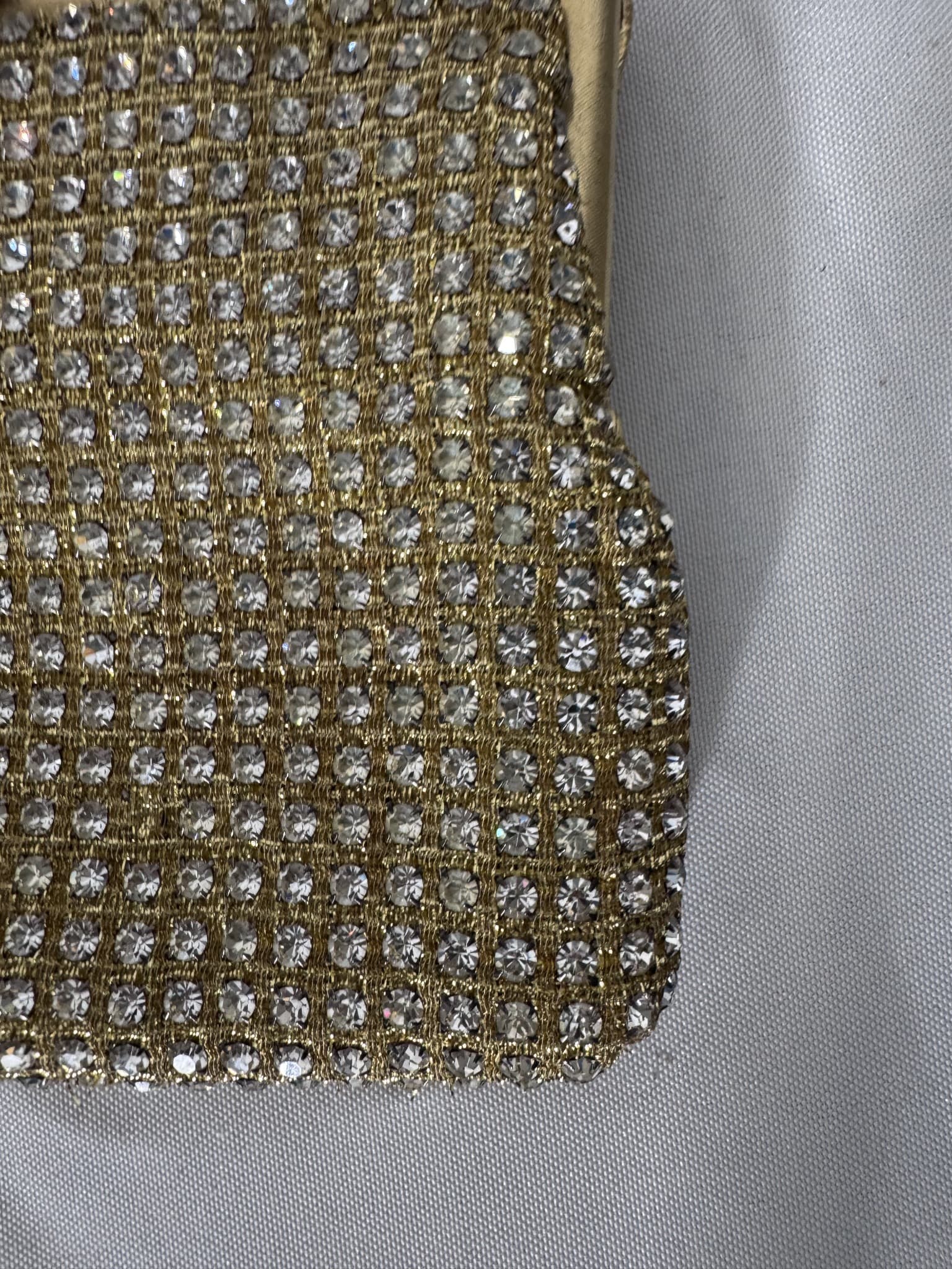 Vintage Gold Tone Rhinestone Mesh Evening Bag — photo 5 of 7