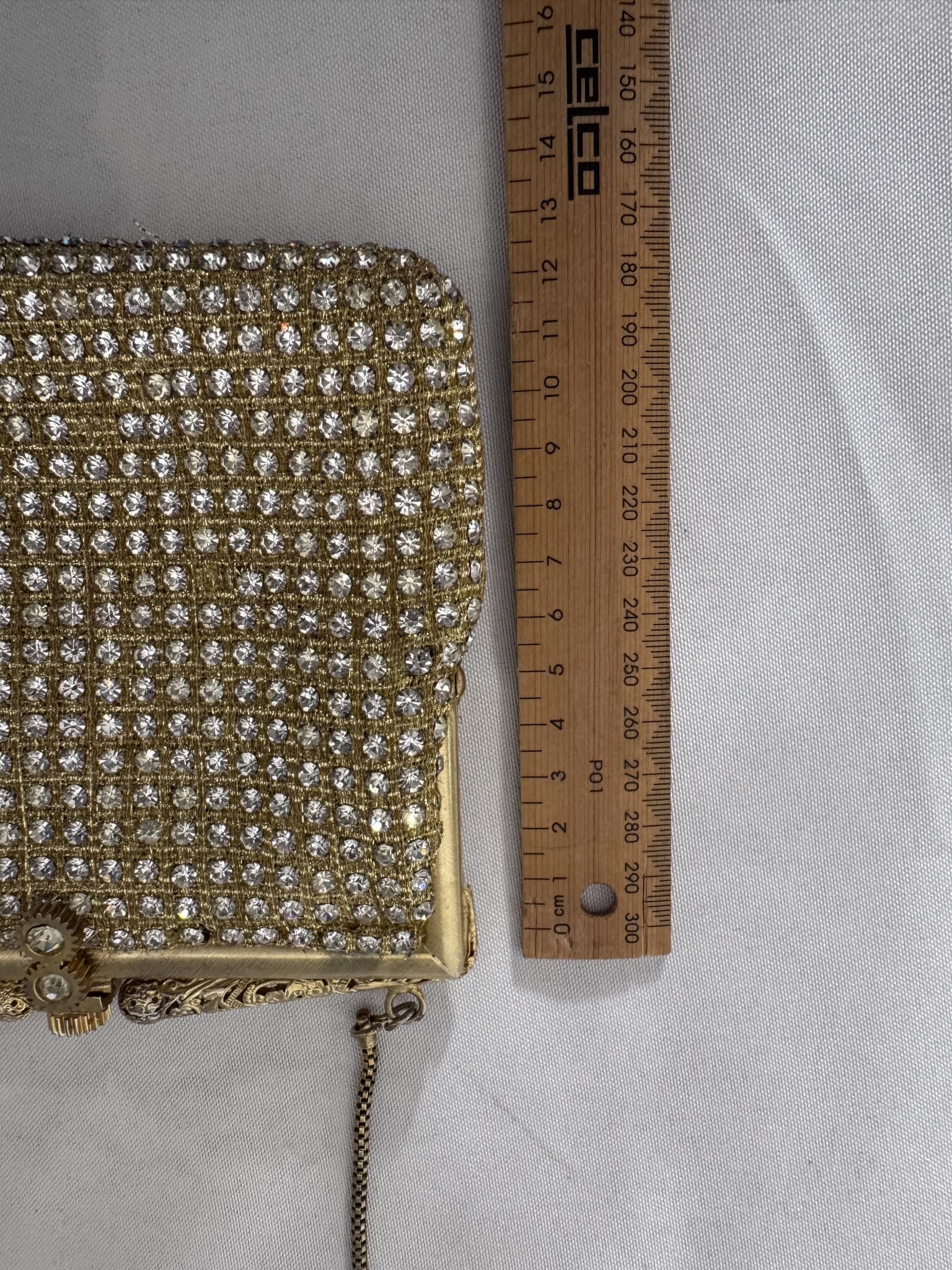 Vintage Gold Tone Rhinestone Mesh Evening Bag — photo 6 of 7