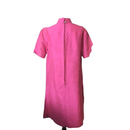 Vintage Hot Pink Silk Cheongsam Style Shift Dress — photo 6 of 6