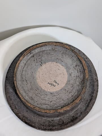 Vintage Italian Ceramic Ashtray Mid Century Modern Orange and Granite — photo 2 of 4