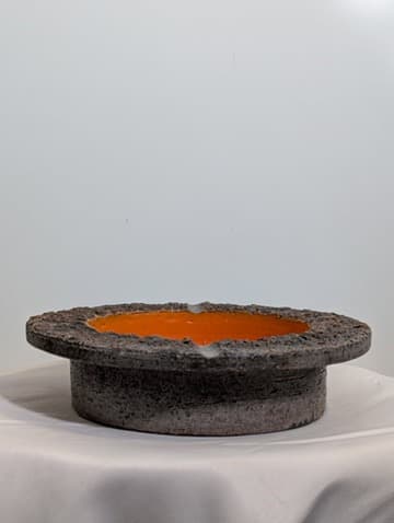 Vintage Italian Ceramic Ashtray Mid Century Modern Orange and Granite — photo 3 of 4