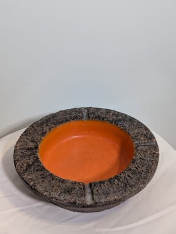 Vintage Italian Ceramic Ashtray Mid Century Modern Orange and Granite — photo 4 of 4