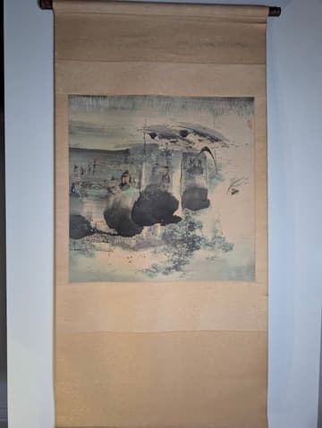 Vintage Japanese Kakejiku Hanging Scroll Ink Wash Painting — photo 7 of 8